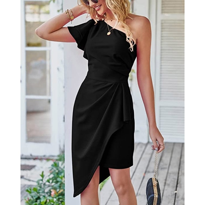 arys-one-shoulder-cocktailkleid-schwarz-bodycon-r-schen image 8