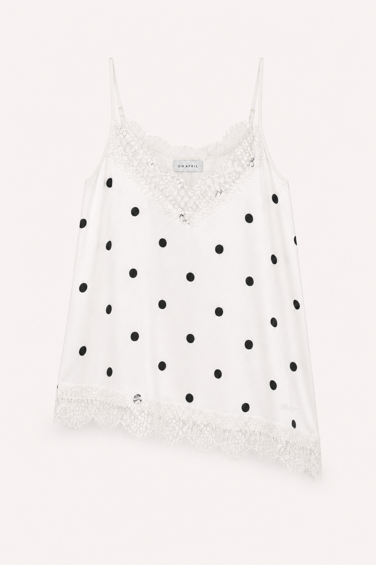 oh-april-tami-satin-top-bluse-off-white-polkadot image 2