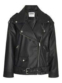 noisy-may-lederjacke-kurz-bikerjacke-lammleder-schwarz image 8