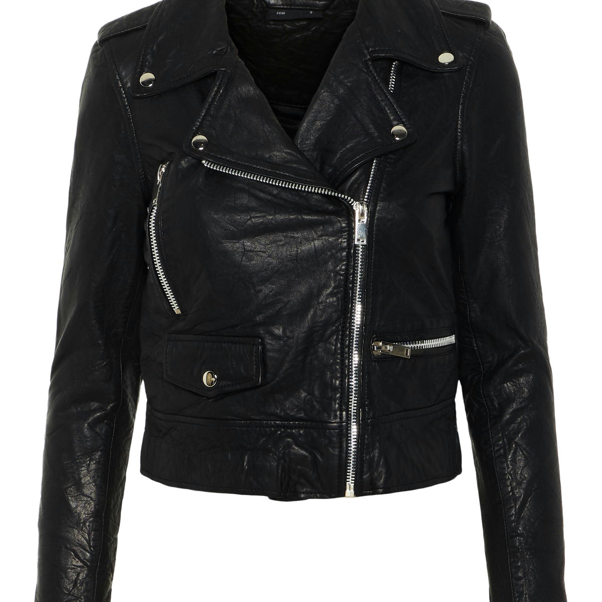 noisy-may-biker-lederjacke-damen-schwarz-kurz-echtleder image 1