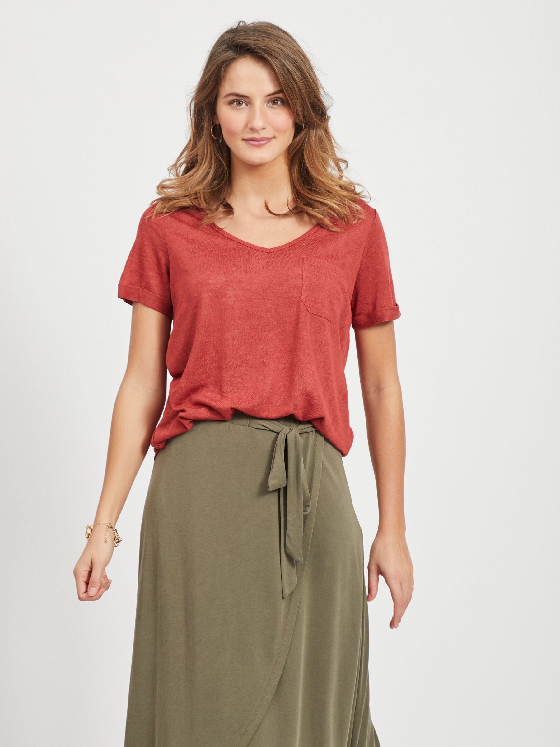 object-objtessi-t-shirt-v-ausschnitt-regular-fit image 3