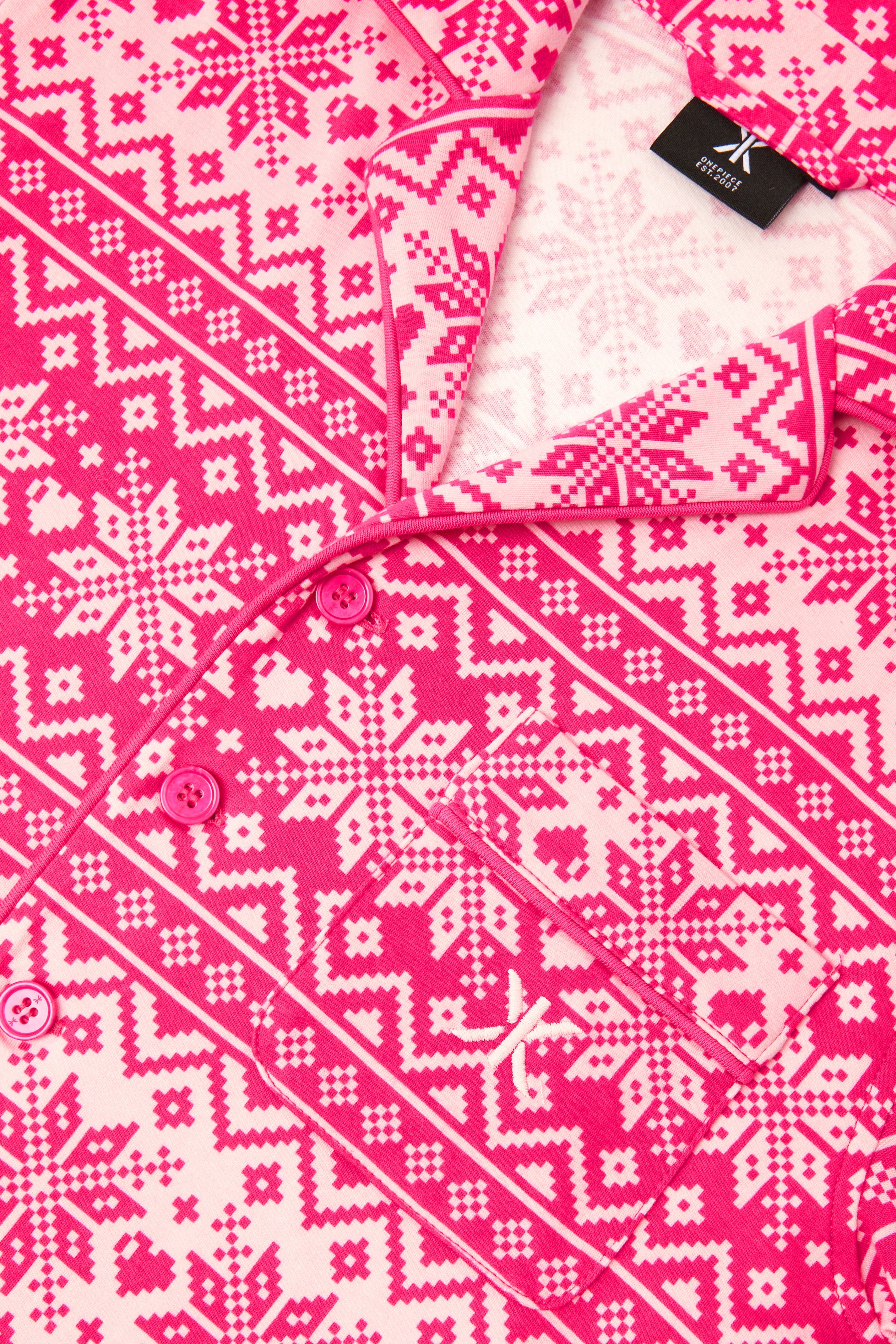 onepiece-winter-pyjamas-pink-schneeflocken-schlafanzug image 5