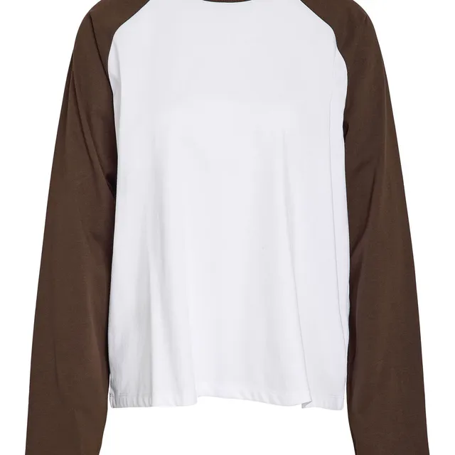 noisy-may-nmember-langarmshirt-colourblock-beige-braun-damen image 1