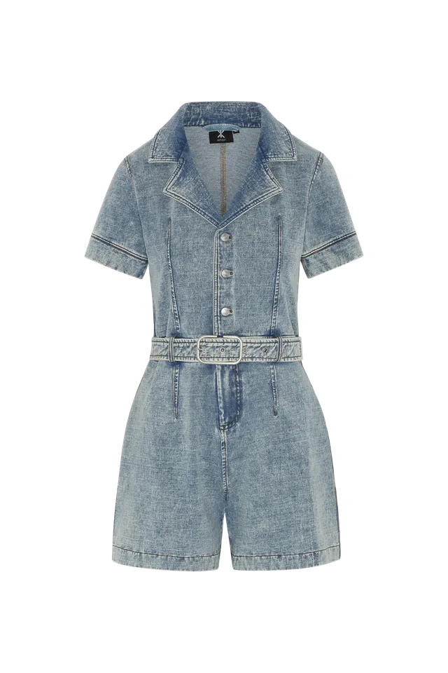 onepiece-denim-fitted-short-jumpsuit-jeans-overall-hellblau image 1