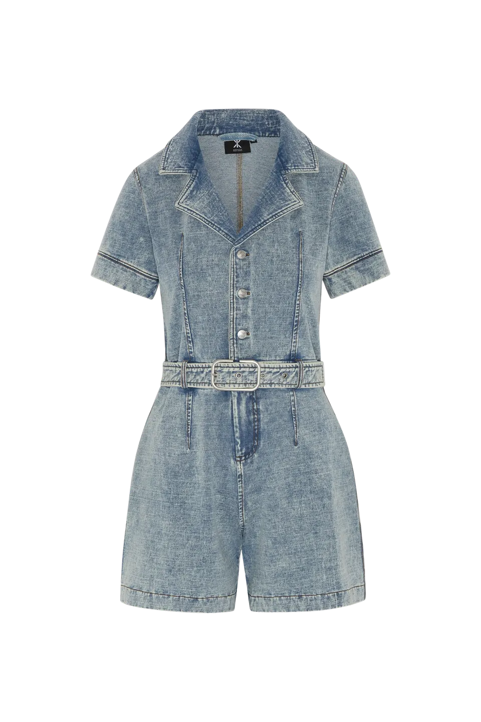 onepiece-denim-fitted-short-jumpsuit-jeans-overall-hellblau image 1