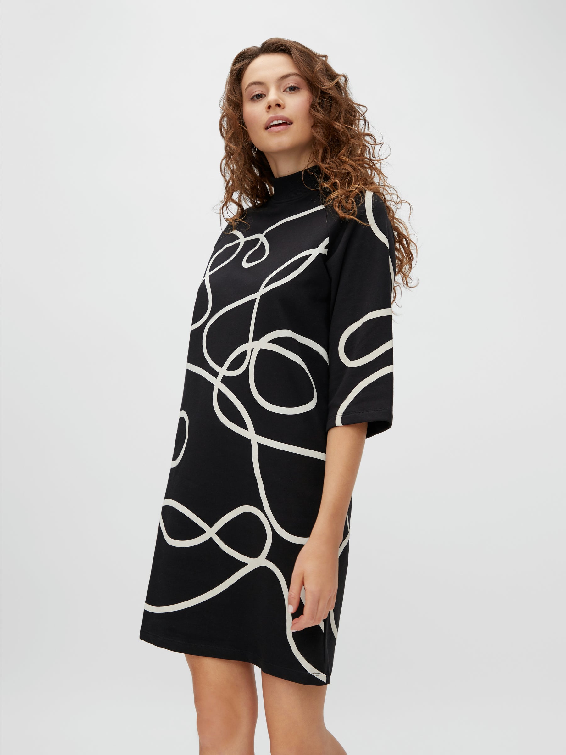 noisy-may-midi-midikleid-3-4-arm-grafikprint image 2