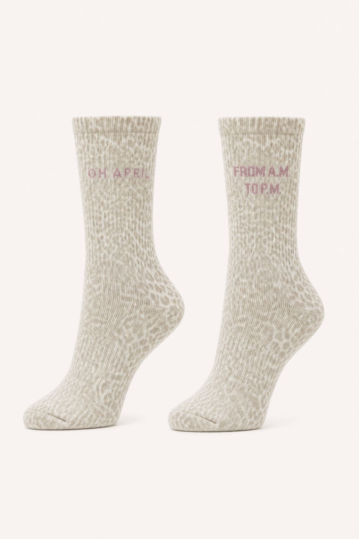 oh-april-lotta-ripped-socks-micro-leo-beige-tennissocke image 1