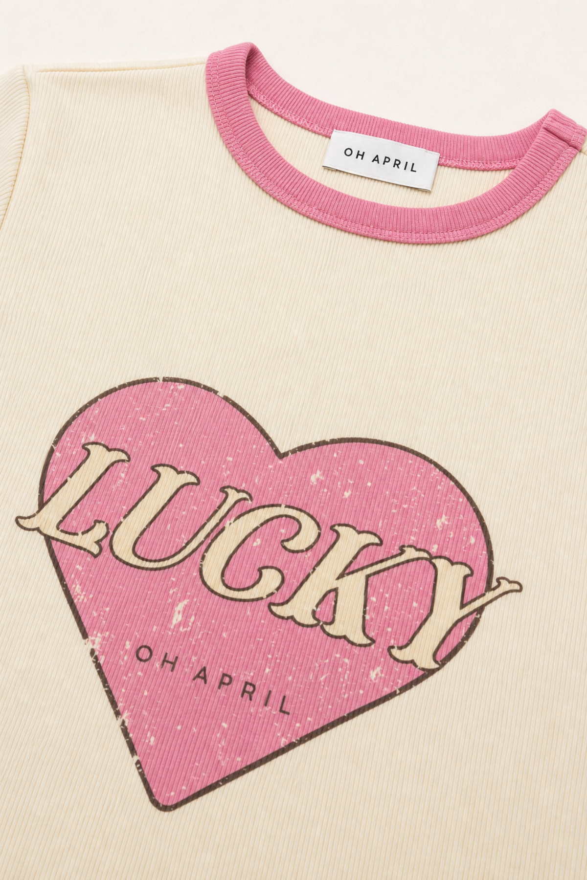 oh-april-regular-t-shirt-lucky-heart-off-white image 5