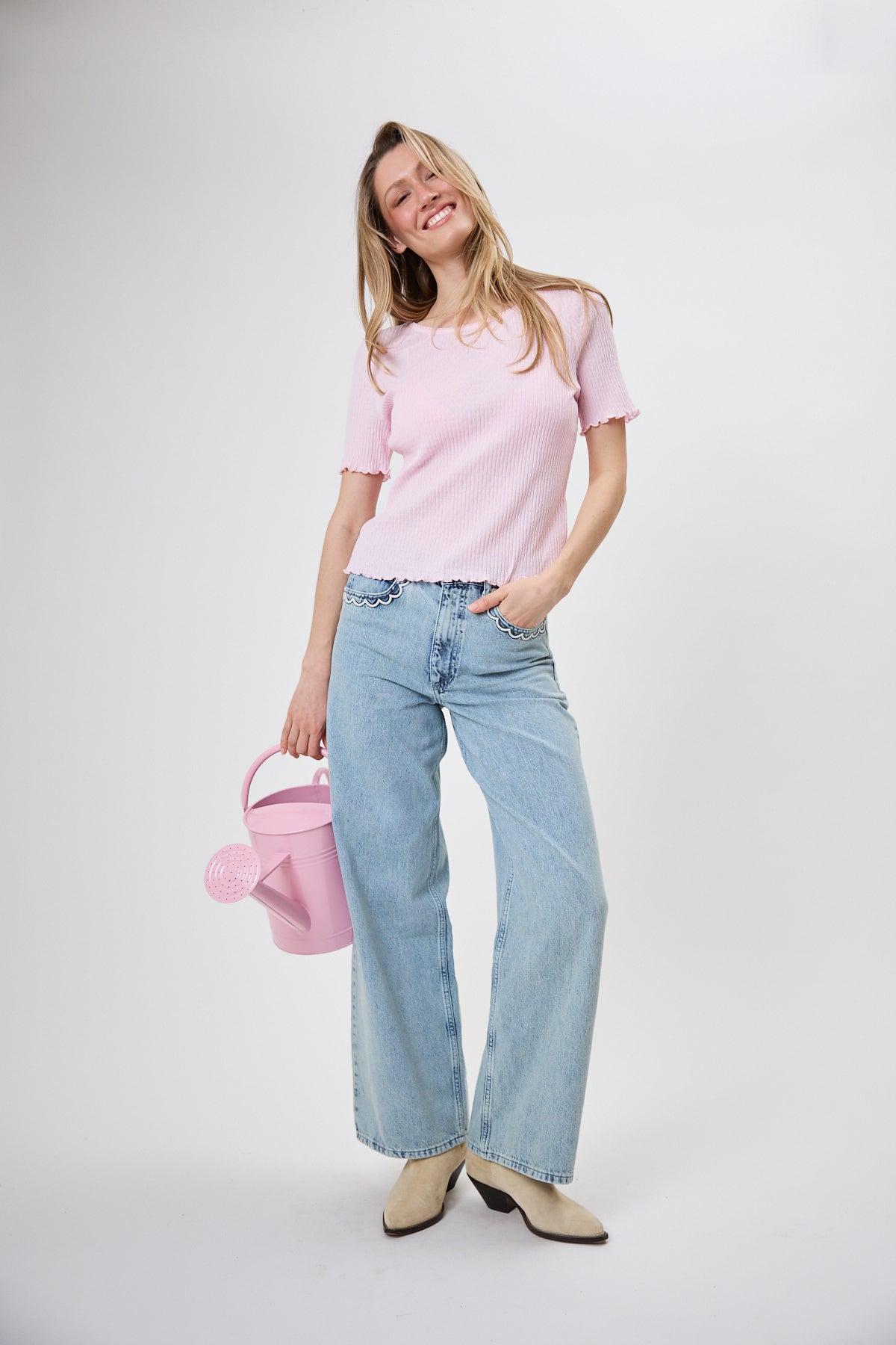 oh-april-lune-regular-t-shirt-baby-rose-baumwolle image 2