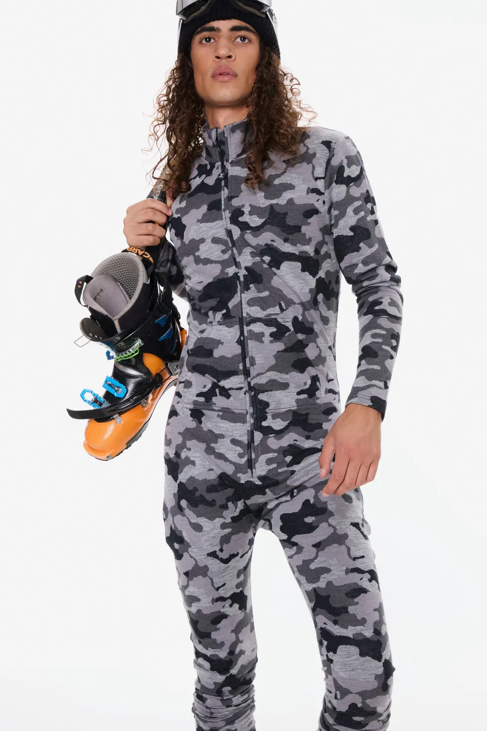 onepiece-baselayer-unisex-camo-jumpsuit-overall-grau-merino image 1