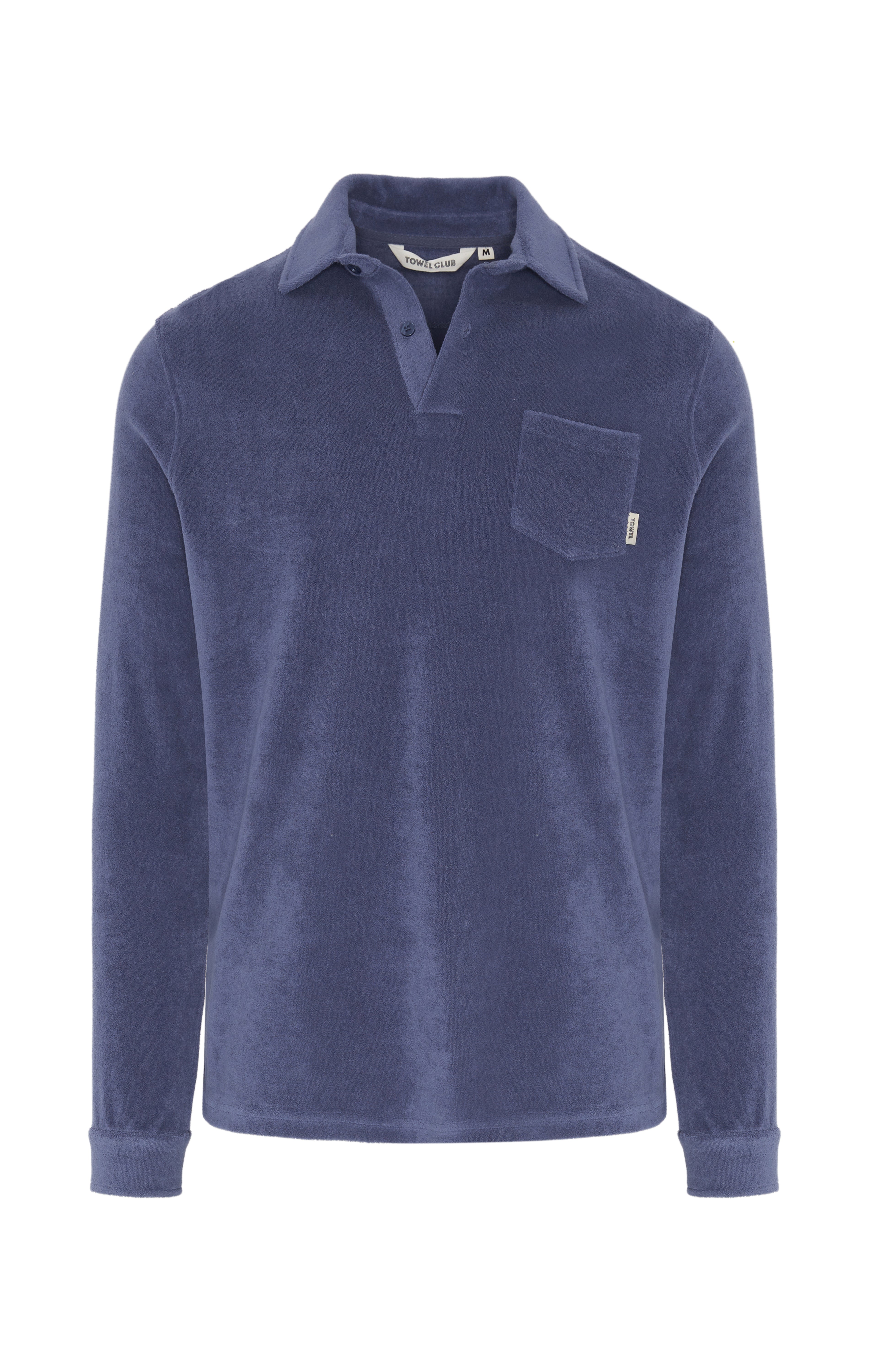 onepiece-towel-club-longsleeve-polo-shirt-dusty-navy-frottee image 1