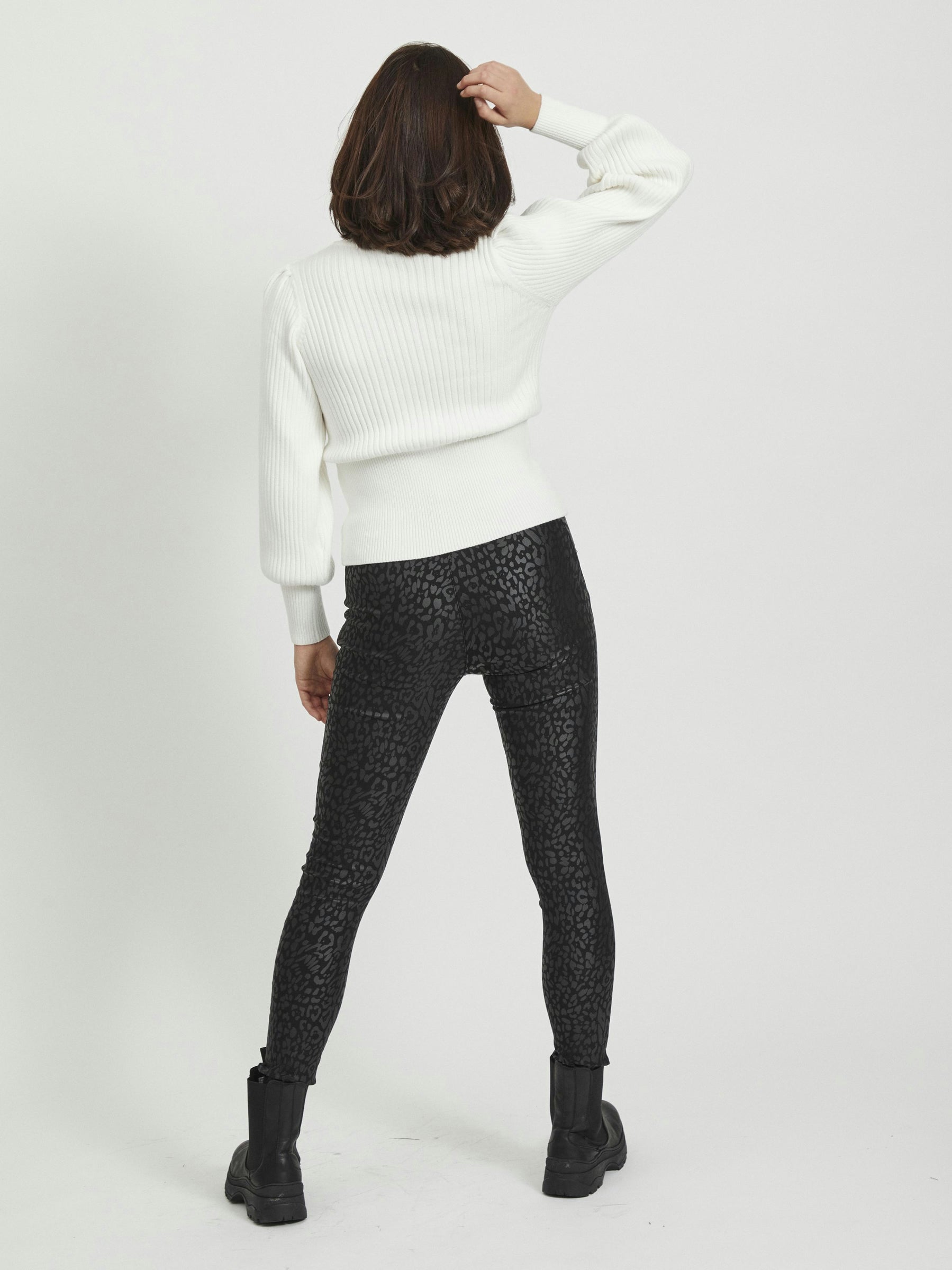 object-objbelle-legging-damen-coated-glitzer-slim-fit image 4