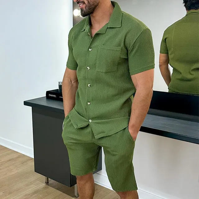 arys-polo-set-herren-schwarz-l-shirt-shorts image 1