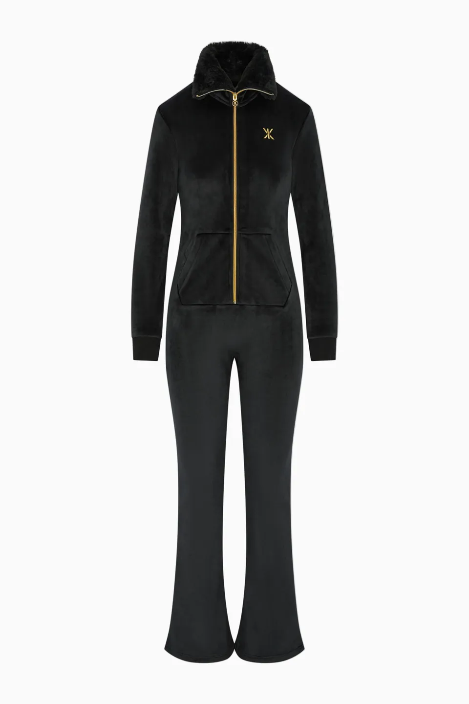 onepiece-alps-soft-velvet-flared-jumpsuit-schwarz-samt image 1