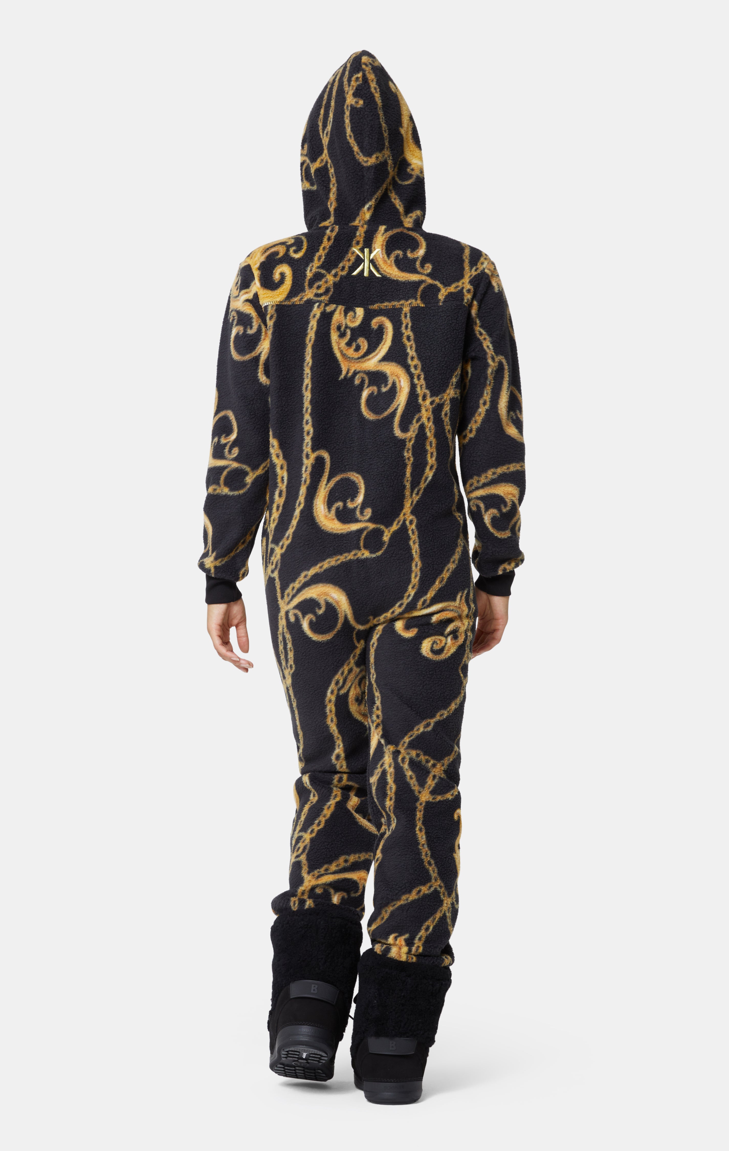 onepiece-gold-chain-fleece-jumpsuit-overall-schwarz-muster image 6
