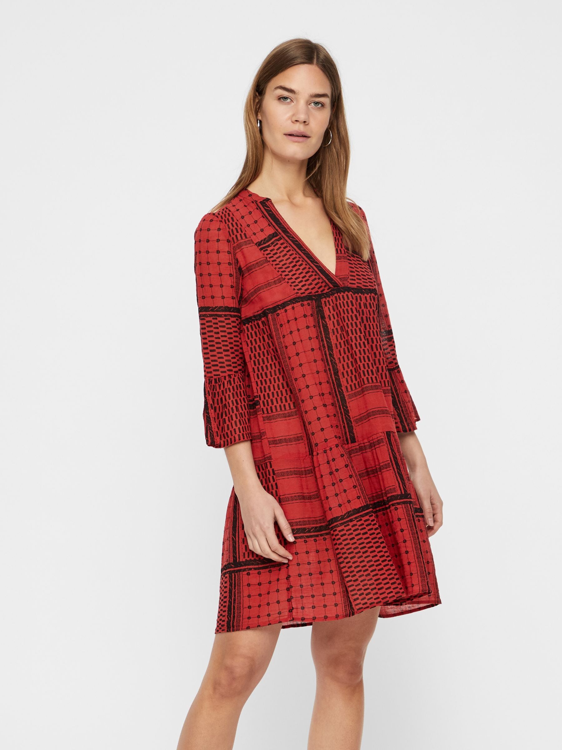 noisy-may-kleid-bedruckt-minikleid-3-4-arm image 2