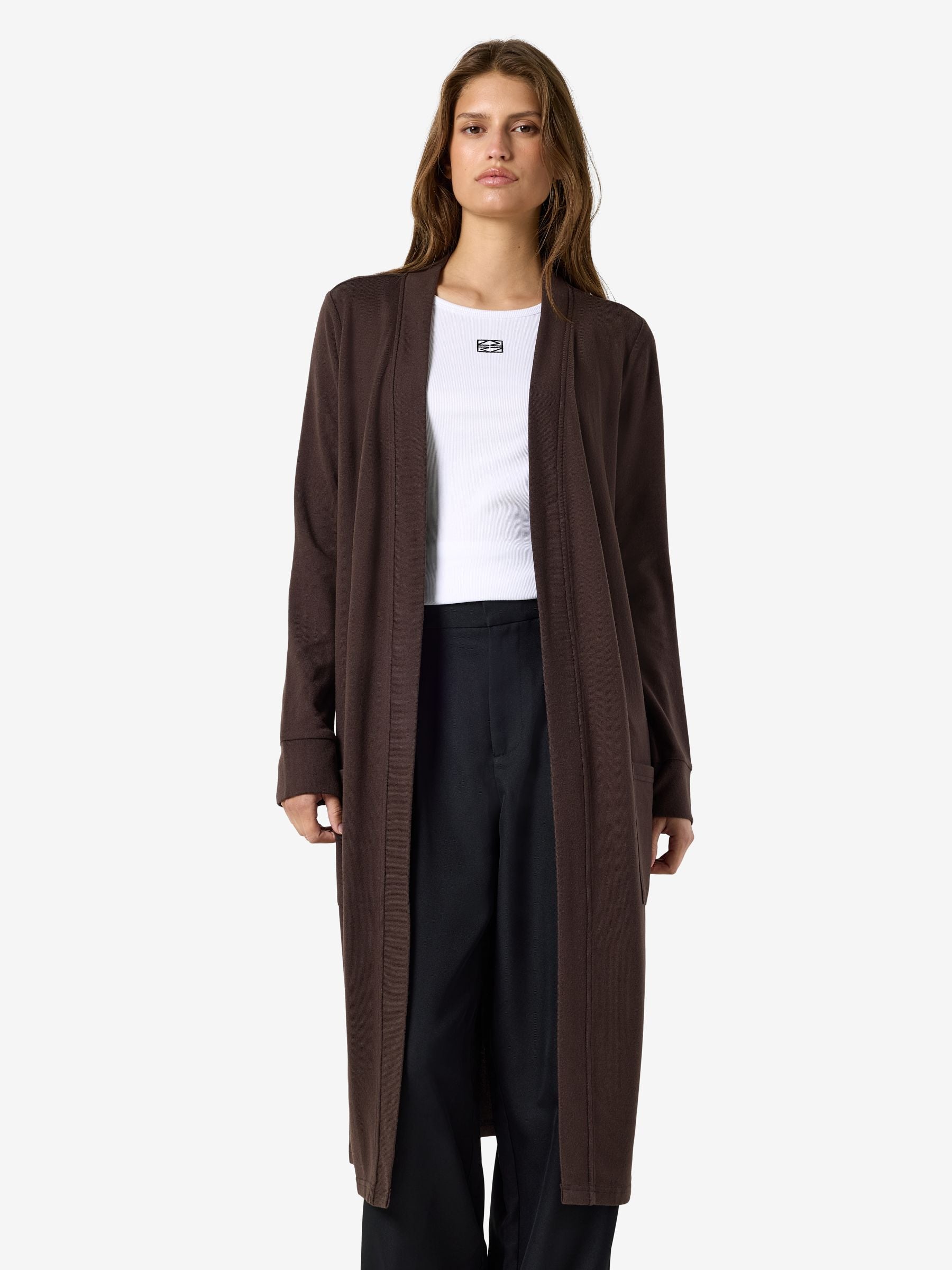 noisy-may-langer-cardigan-strickjacke-offen-mit-taschen-6 image 2