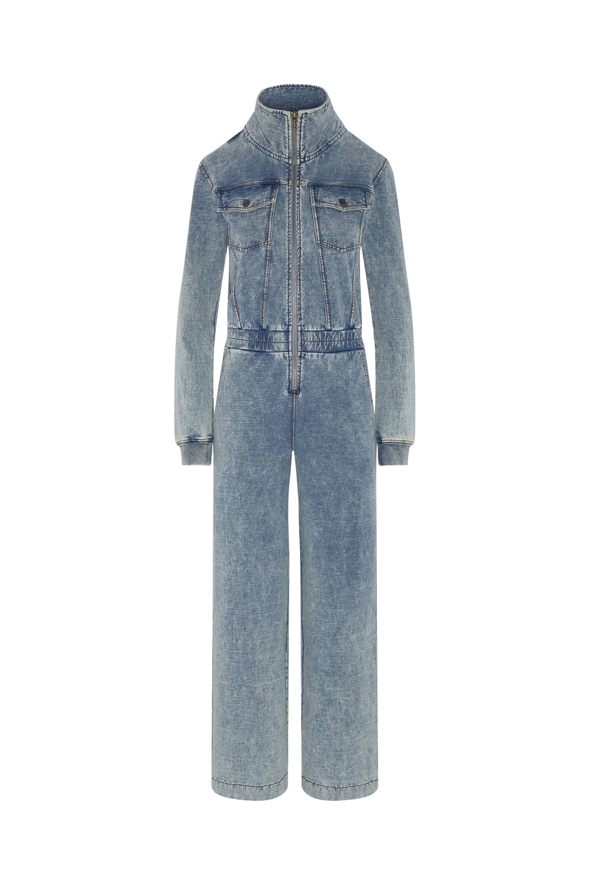 onepiece-denim-loose-female-jumpsuit-overall-hellblau-stretch image 1