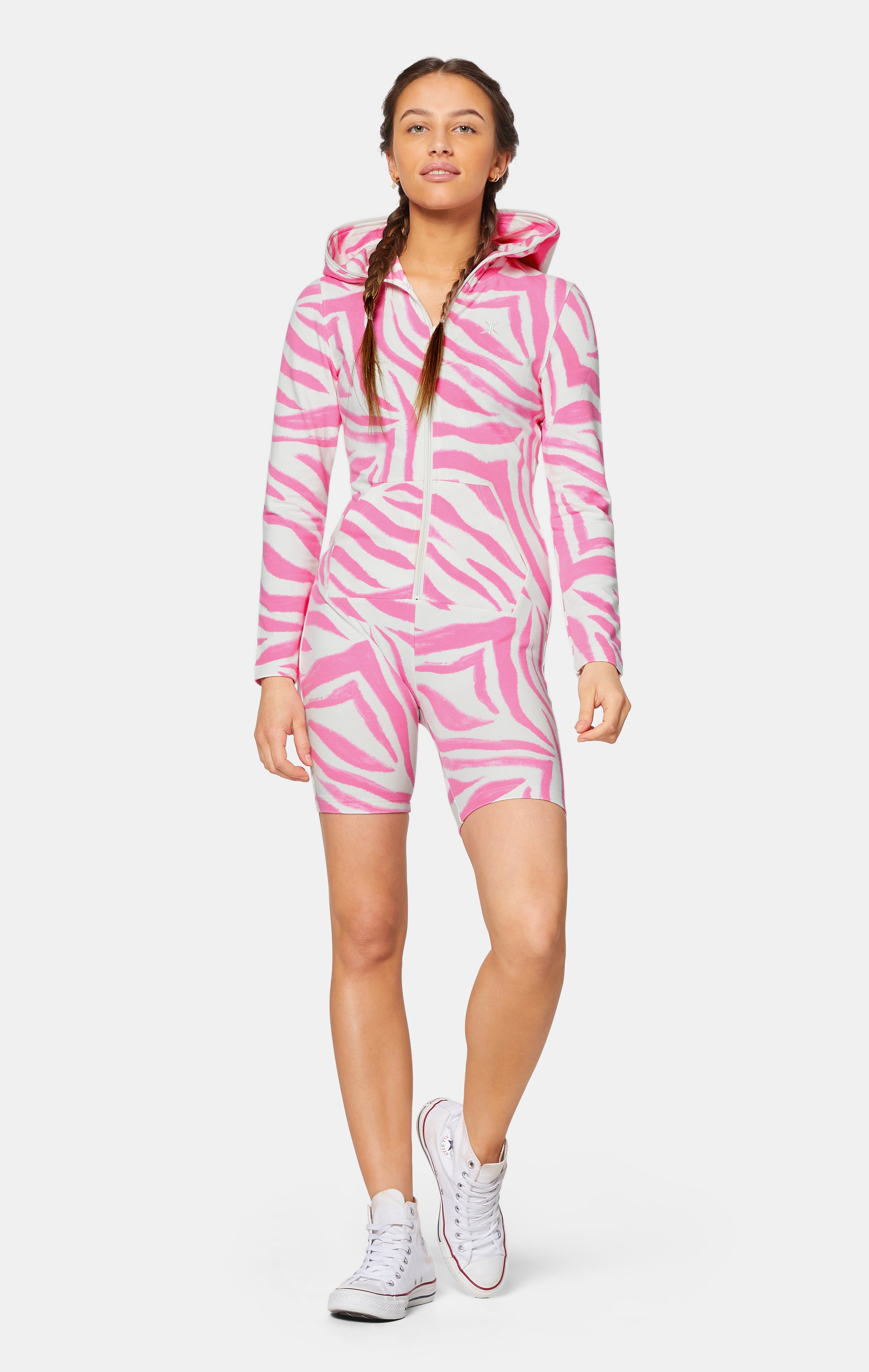 onepiece-zebra-fitted-short-jumpsuit-jumpsuit-pink-zebra image 4