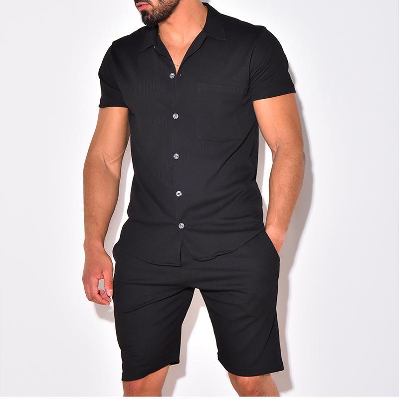 arys-polo-set-herren-schwarz-l-shirt-shorts image 4