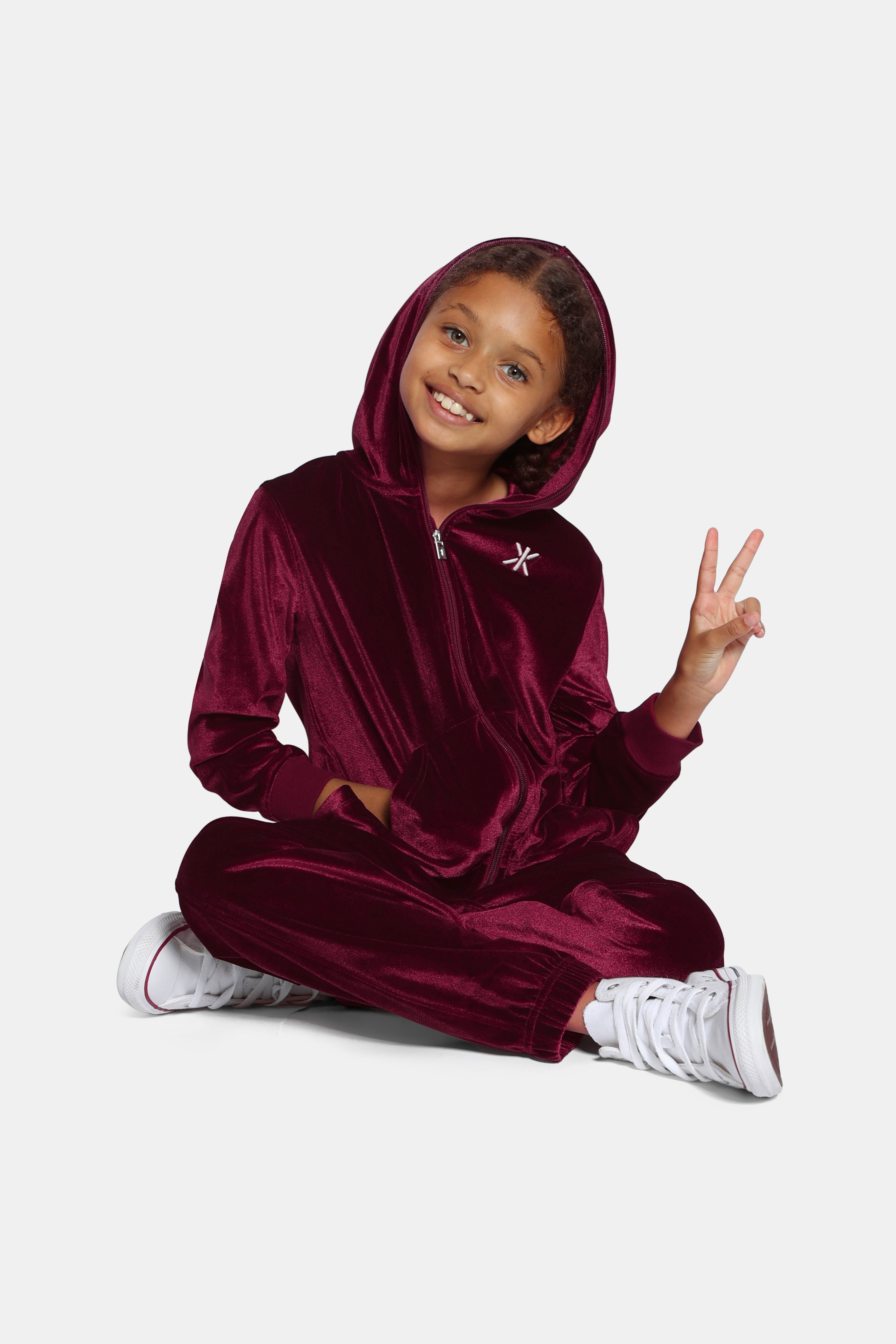 onepiece-original-velour-kids-jumpsuit-kinder-rot-velour image 5