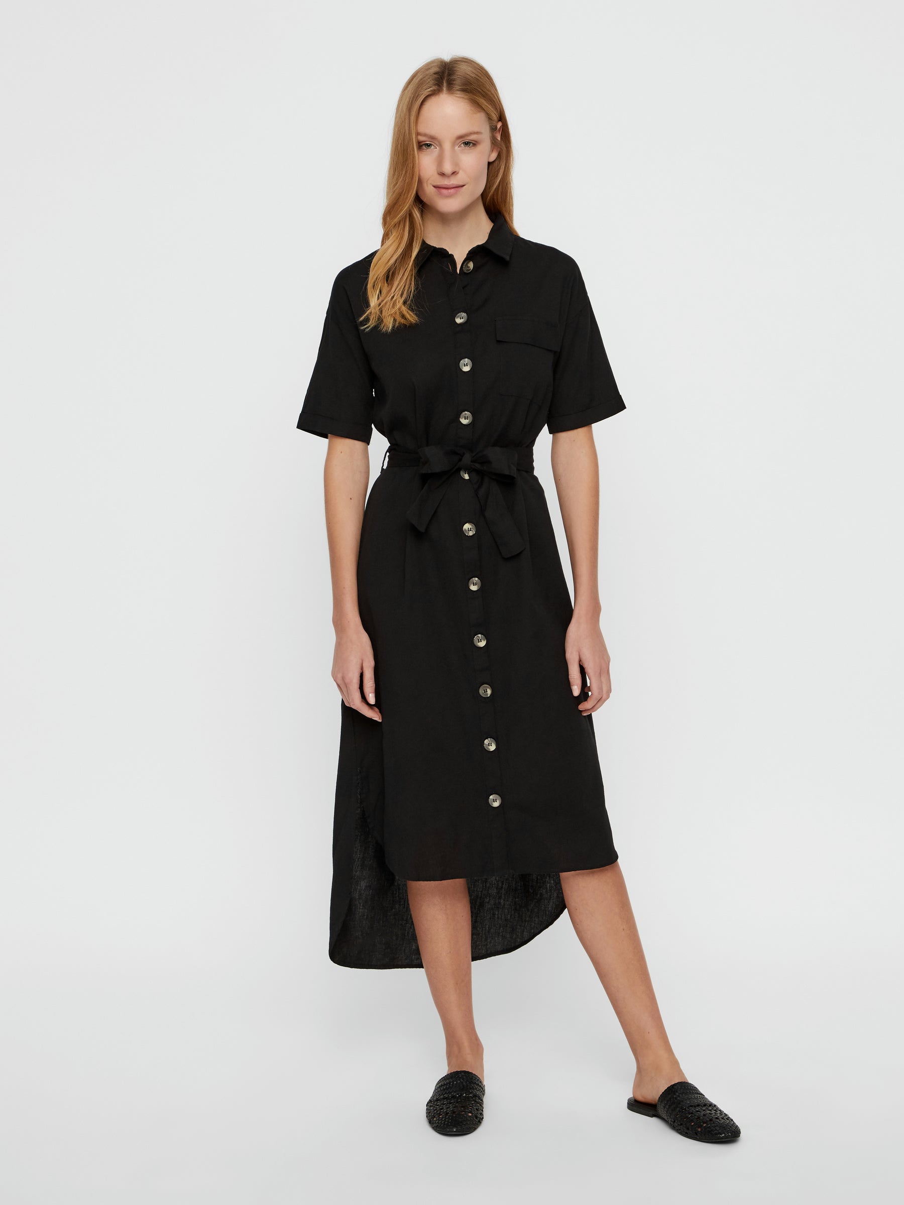 noisy-may-hemdkleid-lang-kragen-bindeg-rtel-knopfleiste image 2