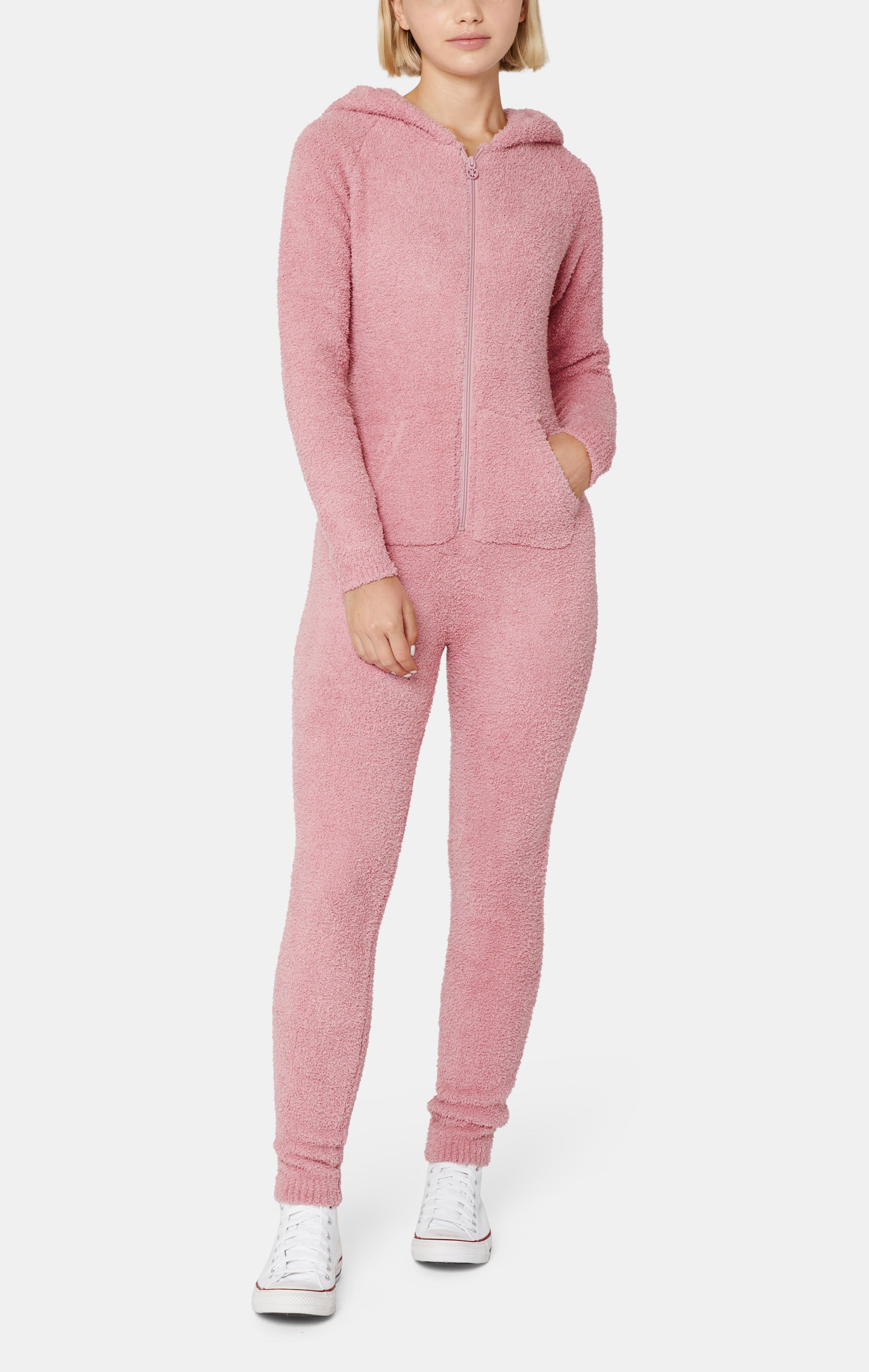 onepiece-chenille-jumpsuit-damen-overall-pink-flauschig image 2