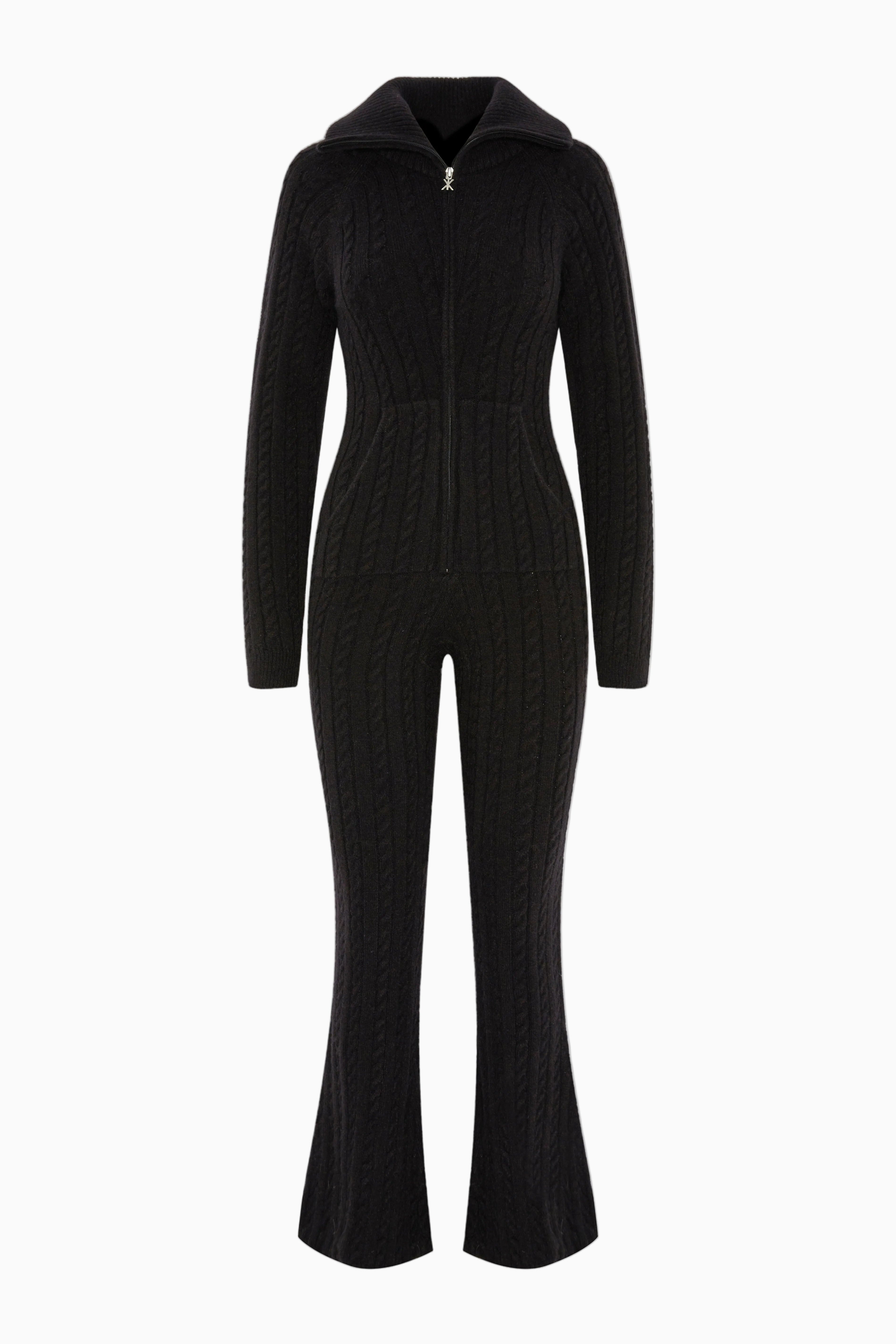 onepiece-cable-fitted-jumpsuit-overall-schwarz-damen image 1