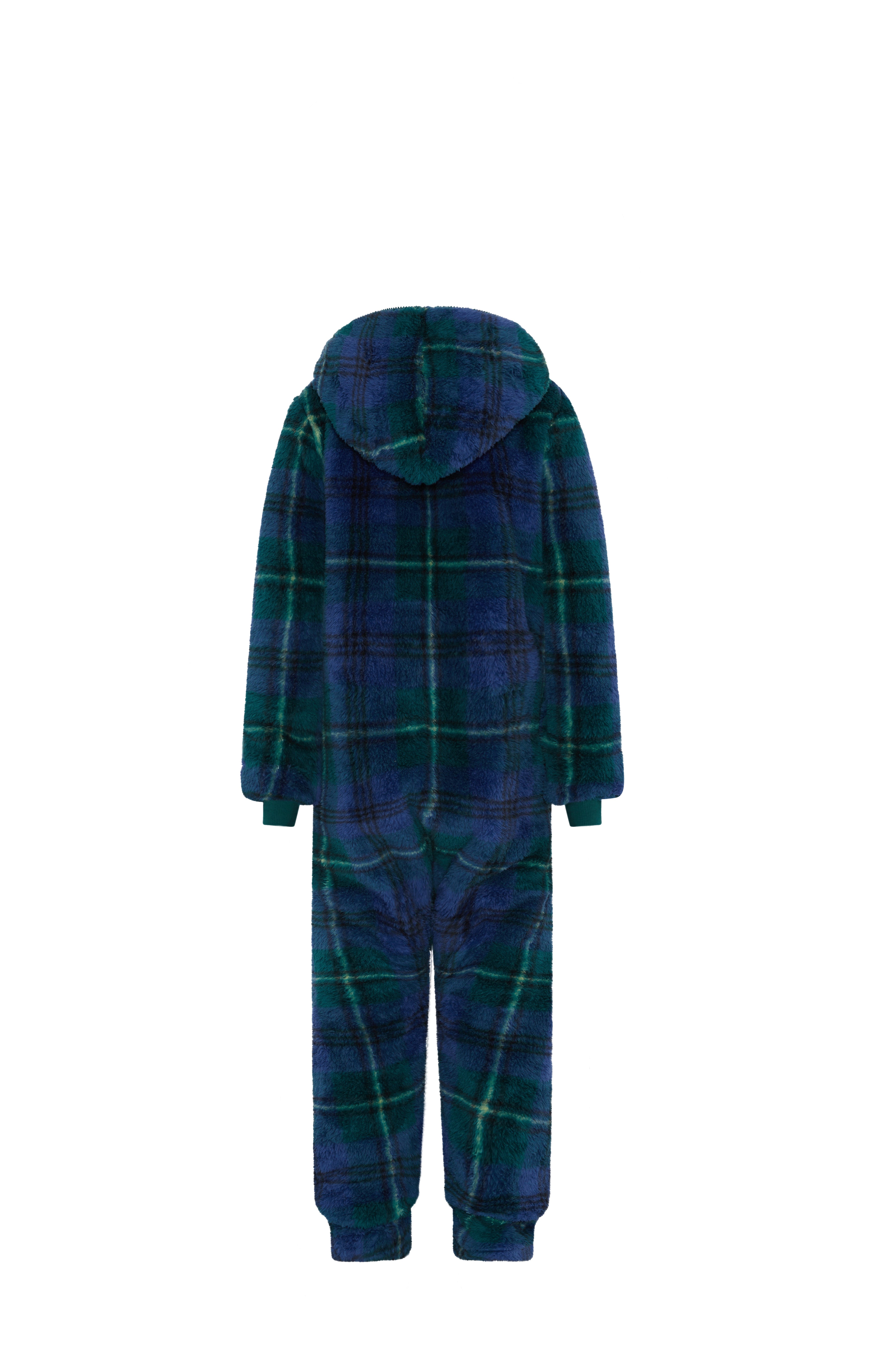 onepiece-puppy-kids-jumpsuit-gr-n-check-fleece image 2
