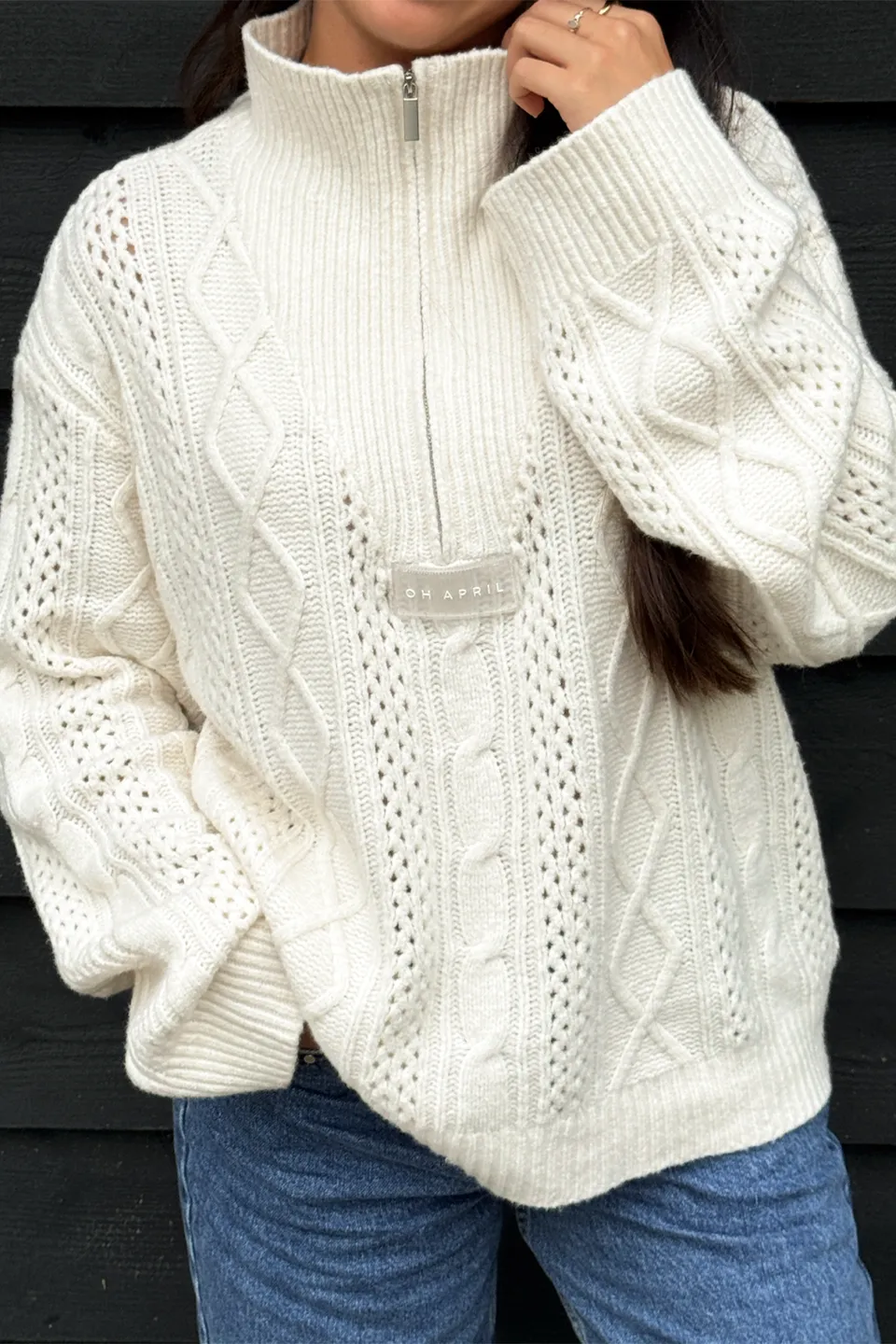 oh-april-oversized-half-zip-strickpullover-off-white image 1