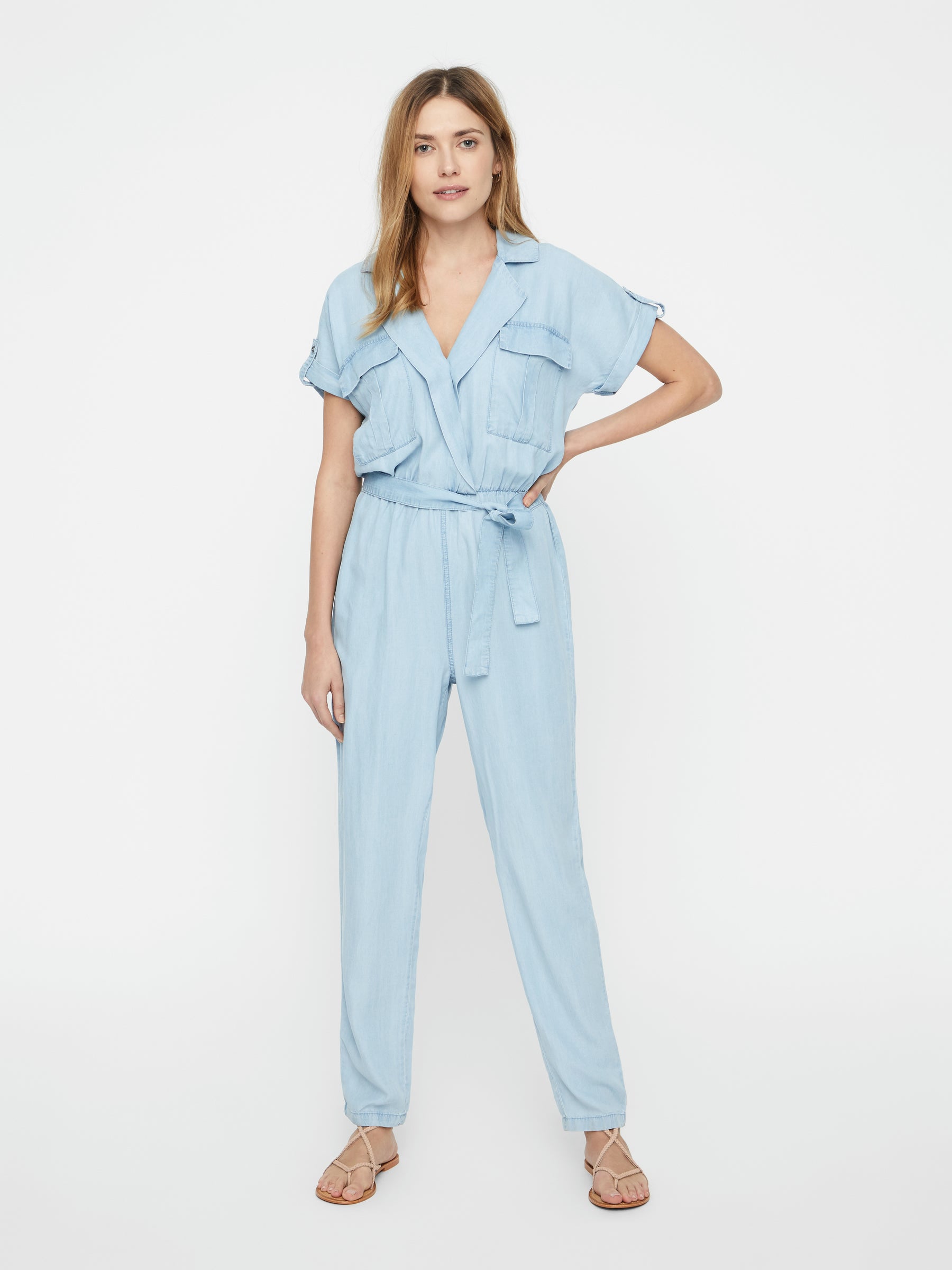 noisy-may-jumpsuit-kurzarm-v-hals-g-rtel image 4