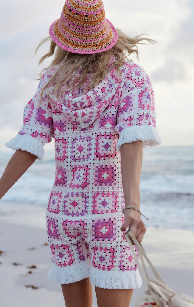 onepiece-crochet-short-jumpsuit-playsuit-damen-pink-h-kel image 7