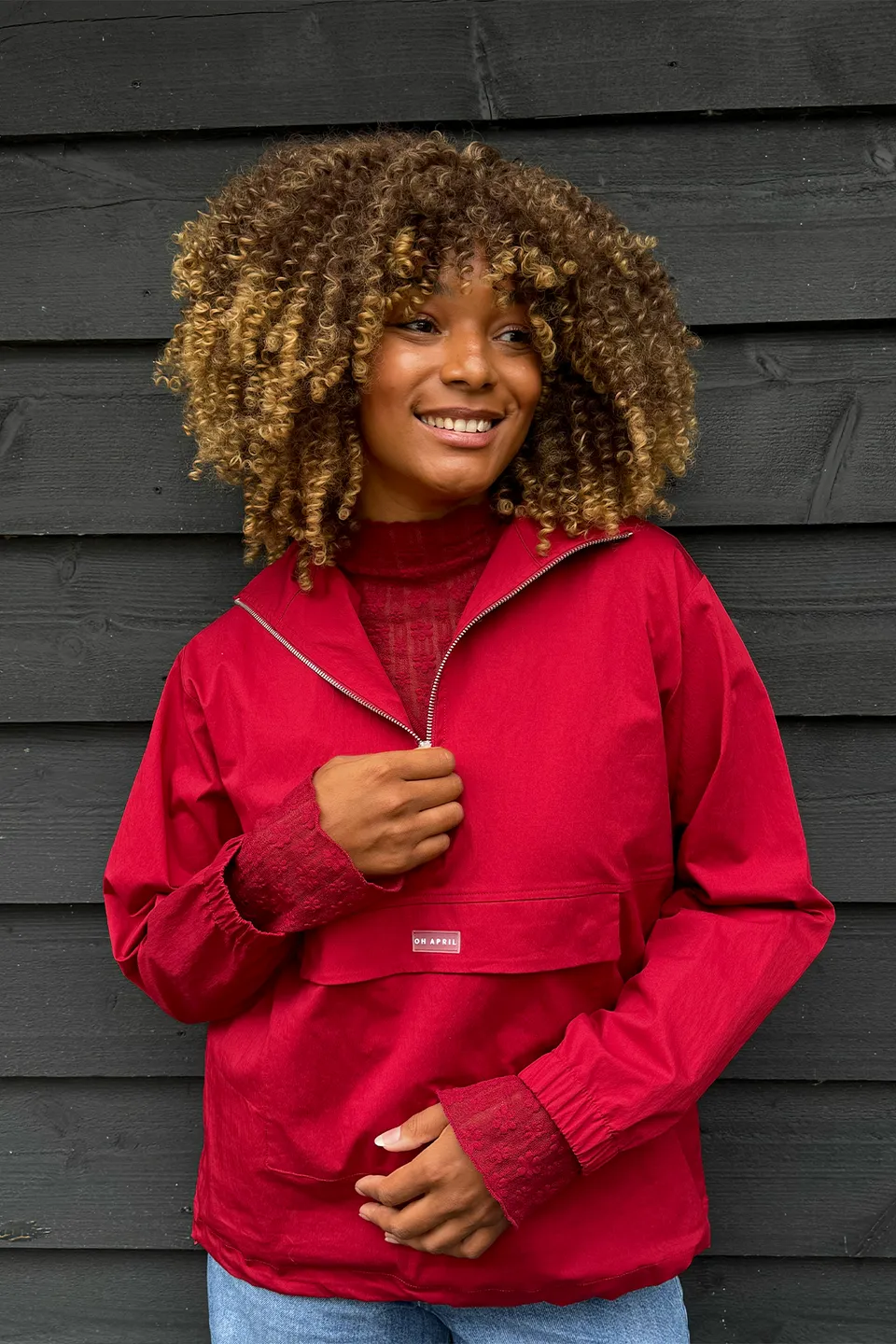 oh-april-windbreaker-jacke-cherry-red-mit-kordelzug image 1