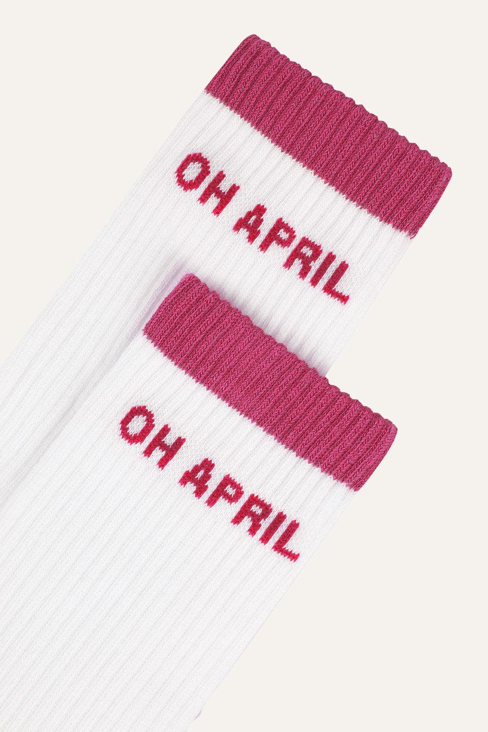 oh-april-steffi-socks-tennissocken-wei-dunkel-pink-baumwolle image 3