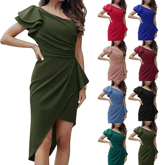 arys-one-shoulder-cocktailkleid-schwarz-bodycon-r-schen image 1