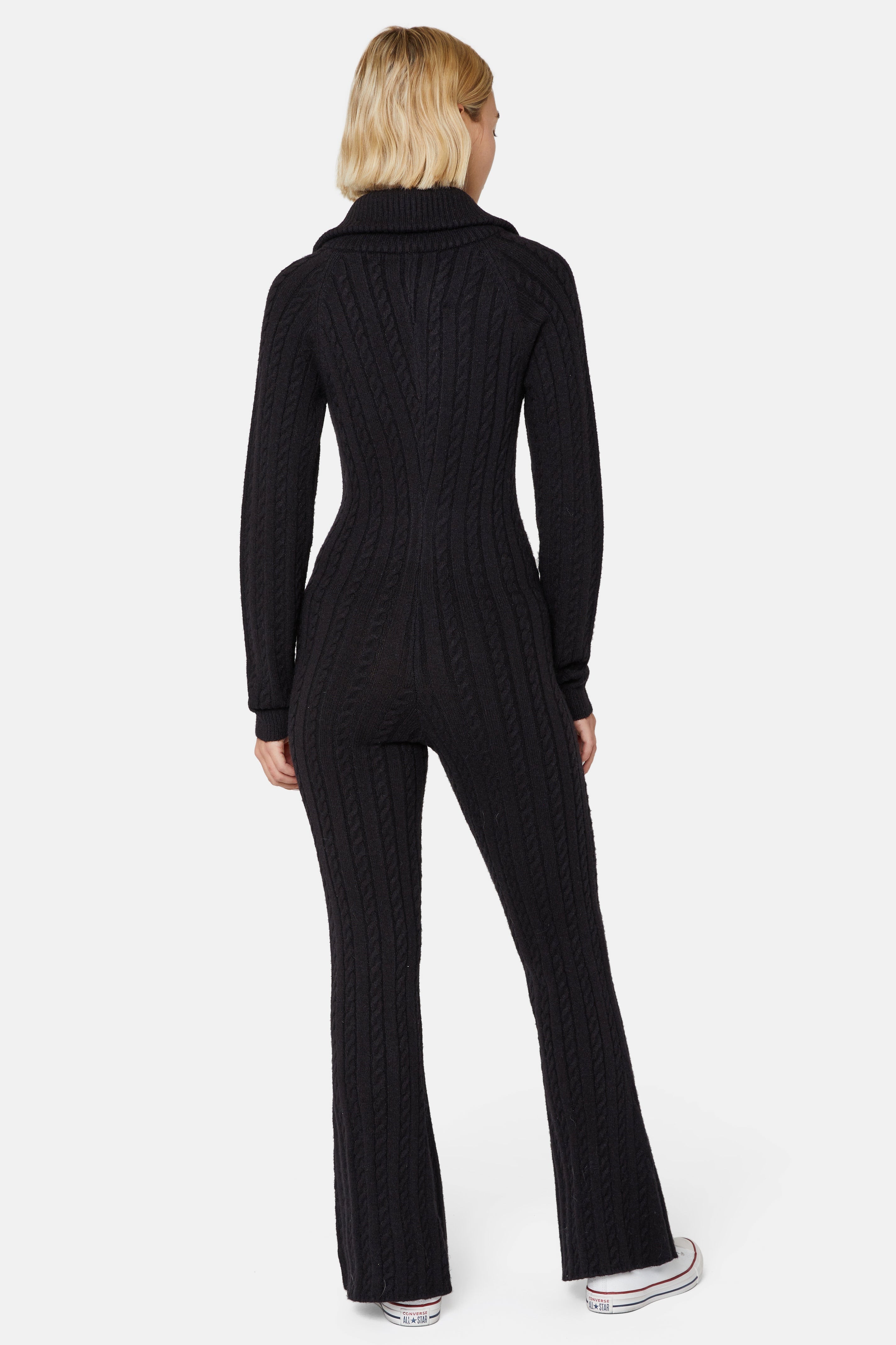 onepiece-cable-fitted-jumpsuit-overall-schwarz-damen image 6
