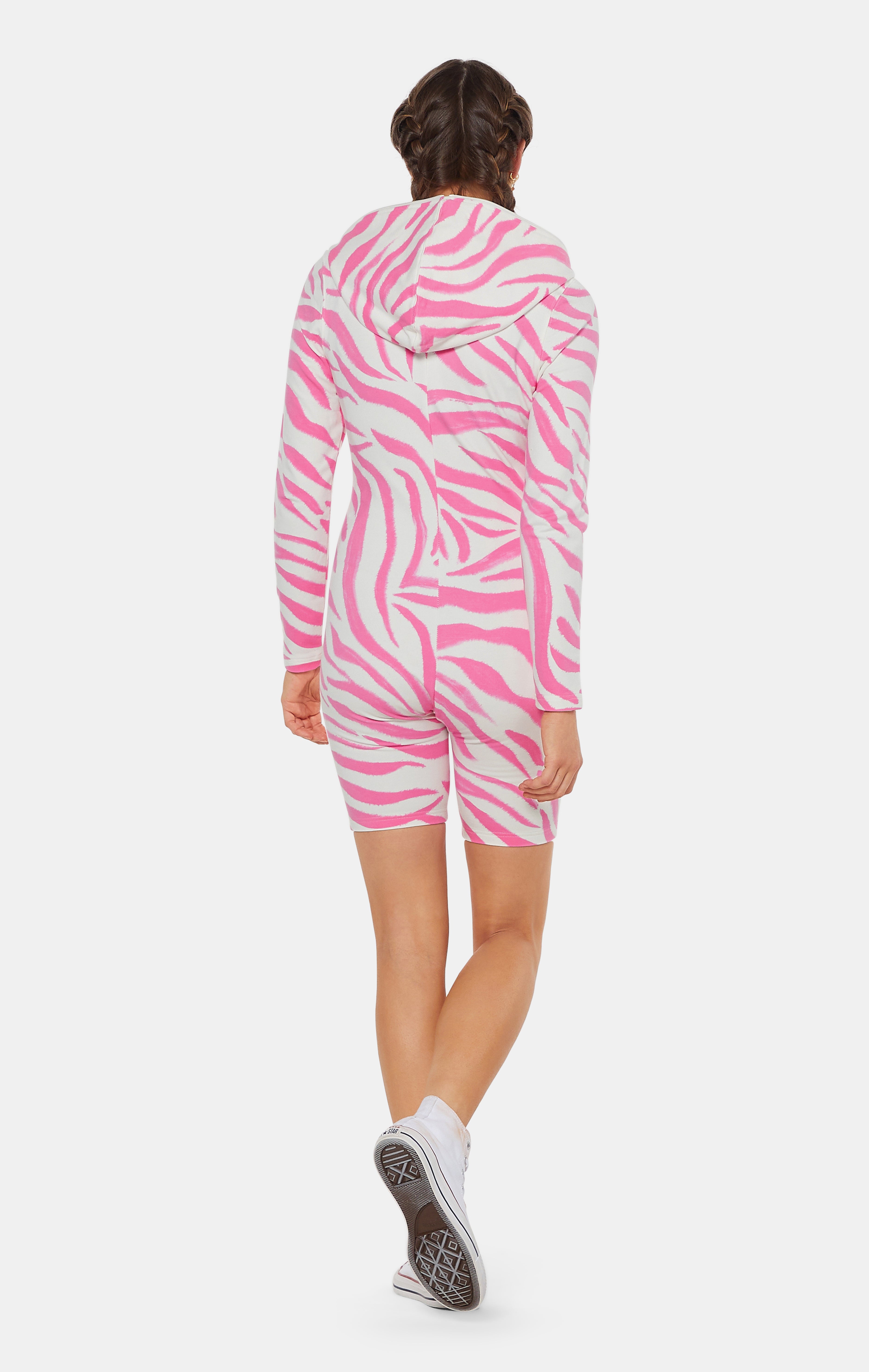 onepiece-zebra-fitted-short-jumpsuit-jumpsuit-pink-zebra image 5