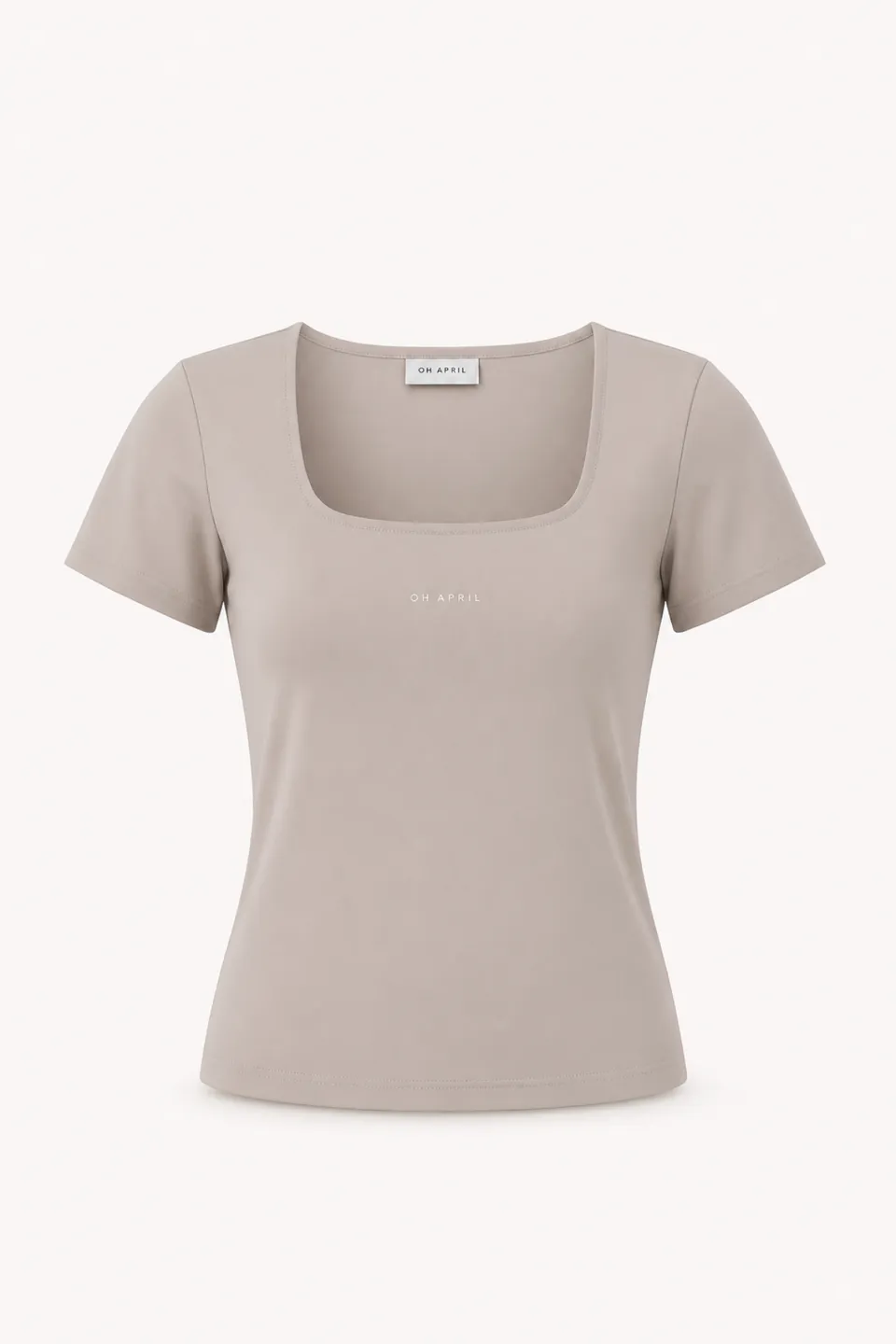 oh-april-kalina-slim-fit-t-shirt-taupe-lyocell image 1