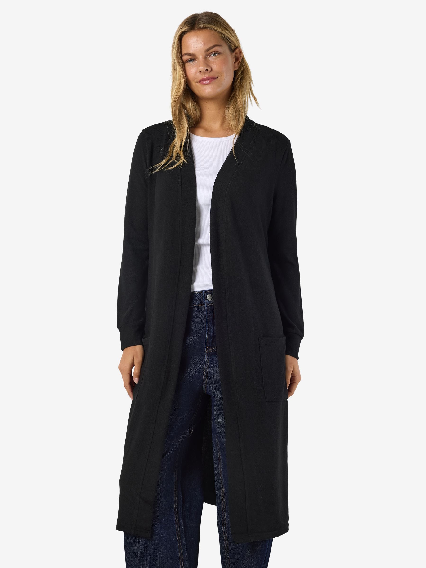 noisy-may-cardigan-damen-lang-offen-mit-taschen-weich image 2
