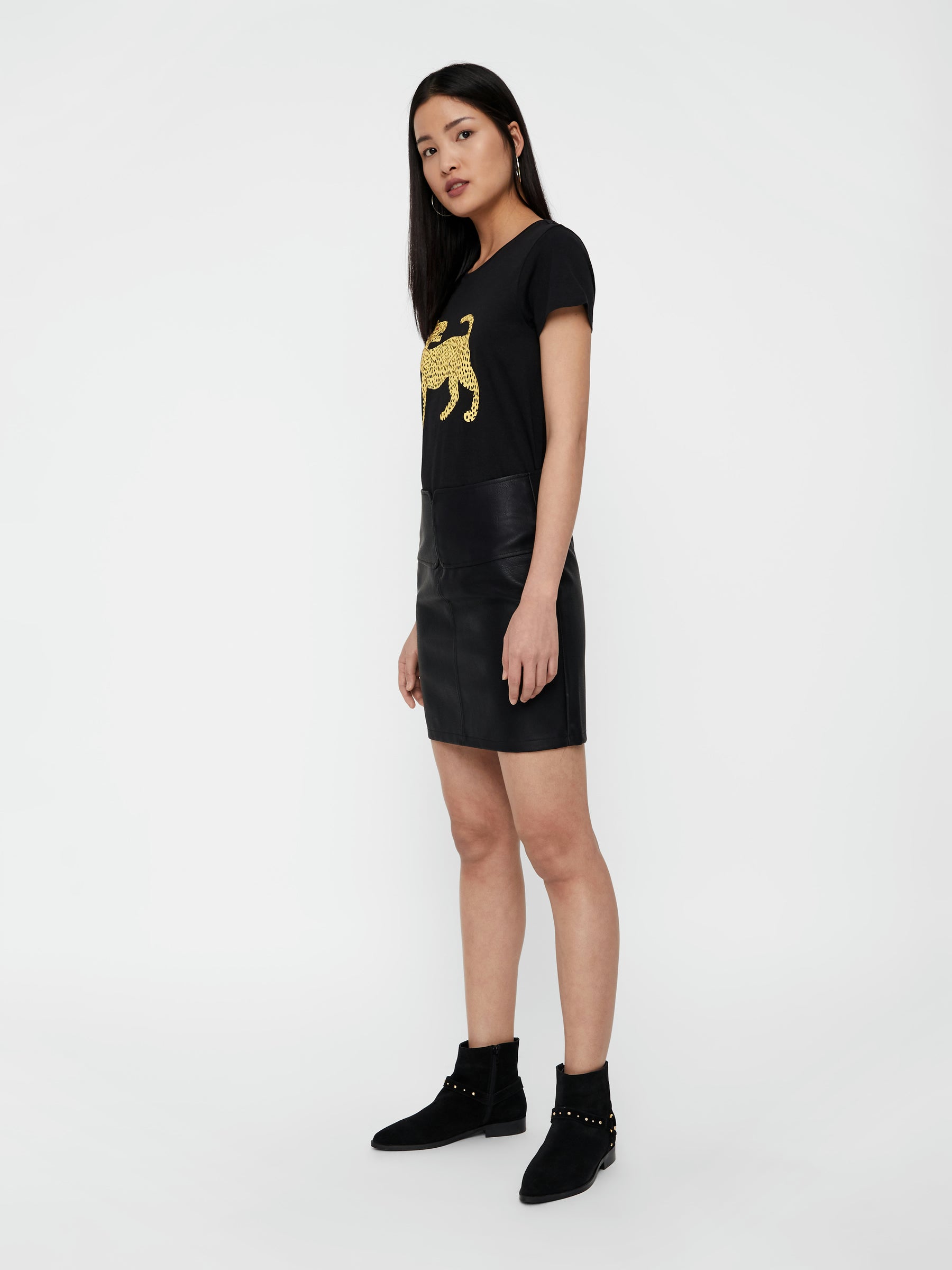 noisy-may-t-shirt-damen-kurzarm-mit-tigerprint image 4
