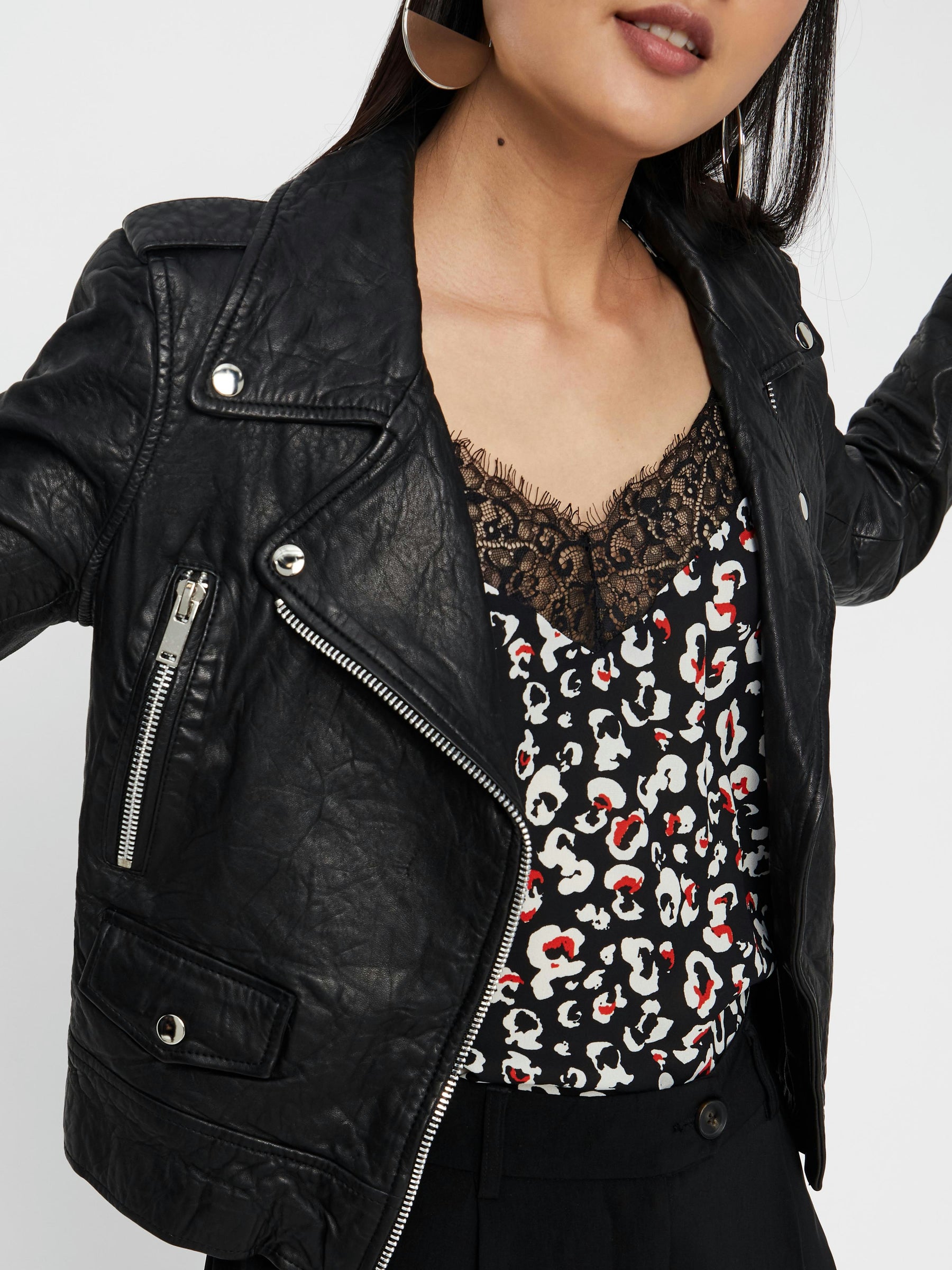 noisy-may-biker-lederjacke-damen-lammleder-schwarz-50-cm image 6