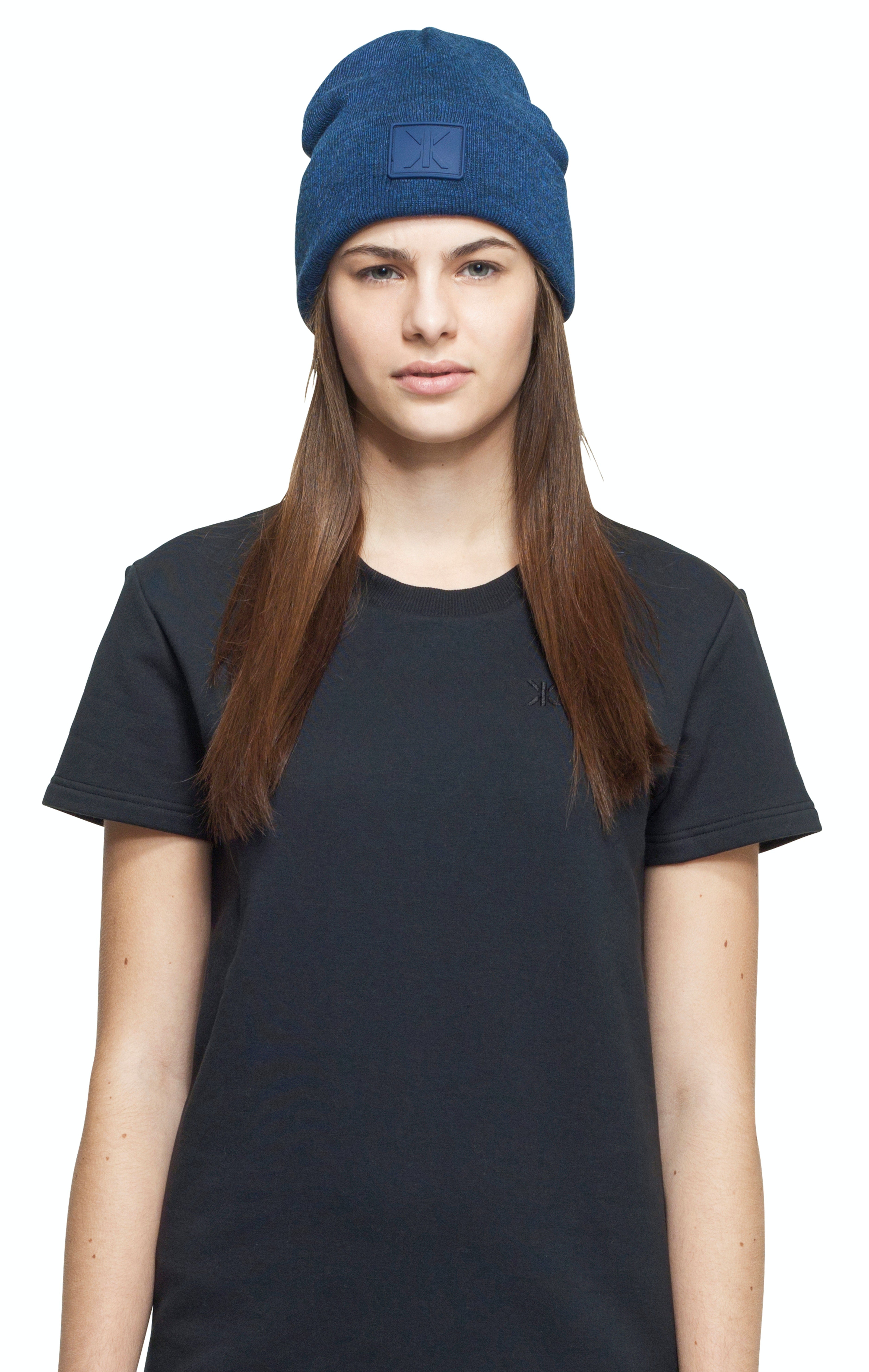 onepiece-raw-beanie-m-tze-stain-blue-melange-stretch image 1