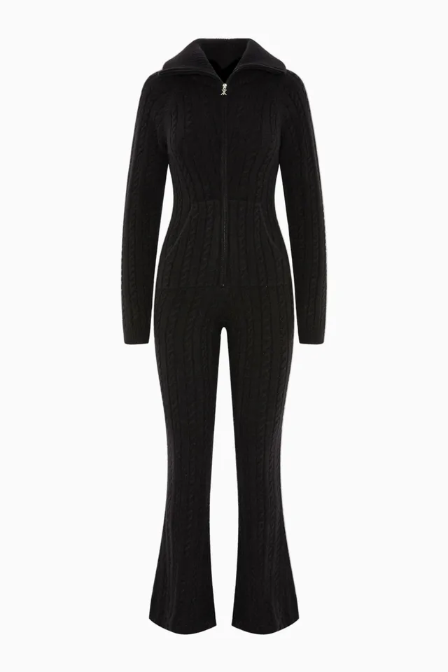 onepiece-cable-fitted-jumpsuit-overall-schwarz-damen image 1
