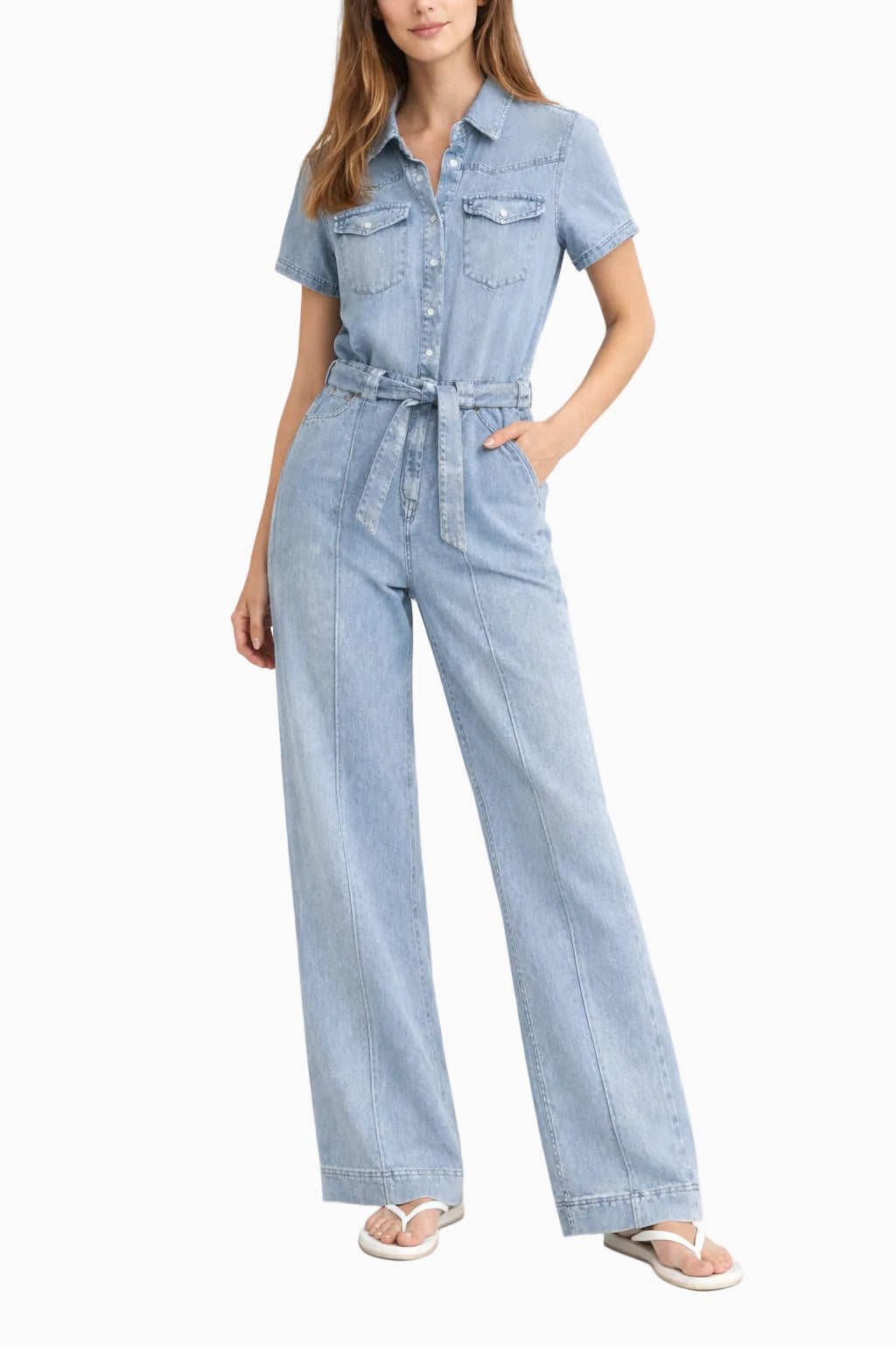 onepiece-light-chambray-flared-jumpsuit-overall-hellblau image 5