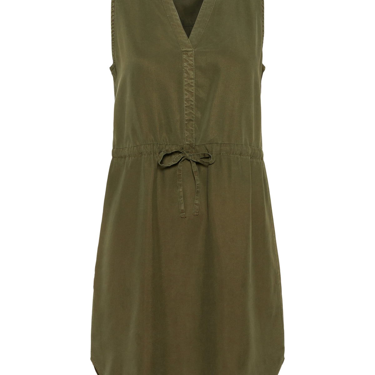 noisy-may-chambray-kleid-rmellos-v-ausschnitt-bindeband image 1
