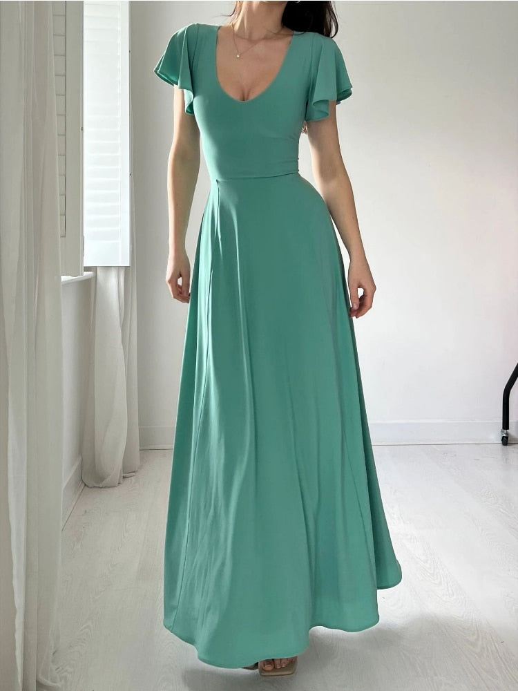 arys-reversible-dress-damen-schwarz-lang-wende-v-neck image 2