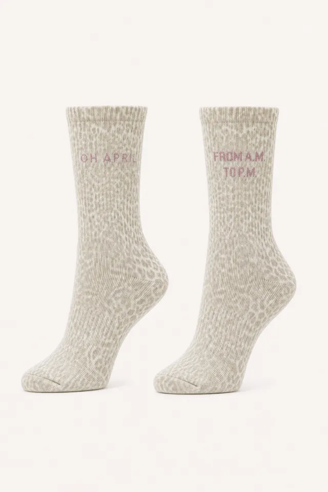 oh-april-lotta-ripped-socks-micro-leo-beige-tennissocke image 1