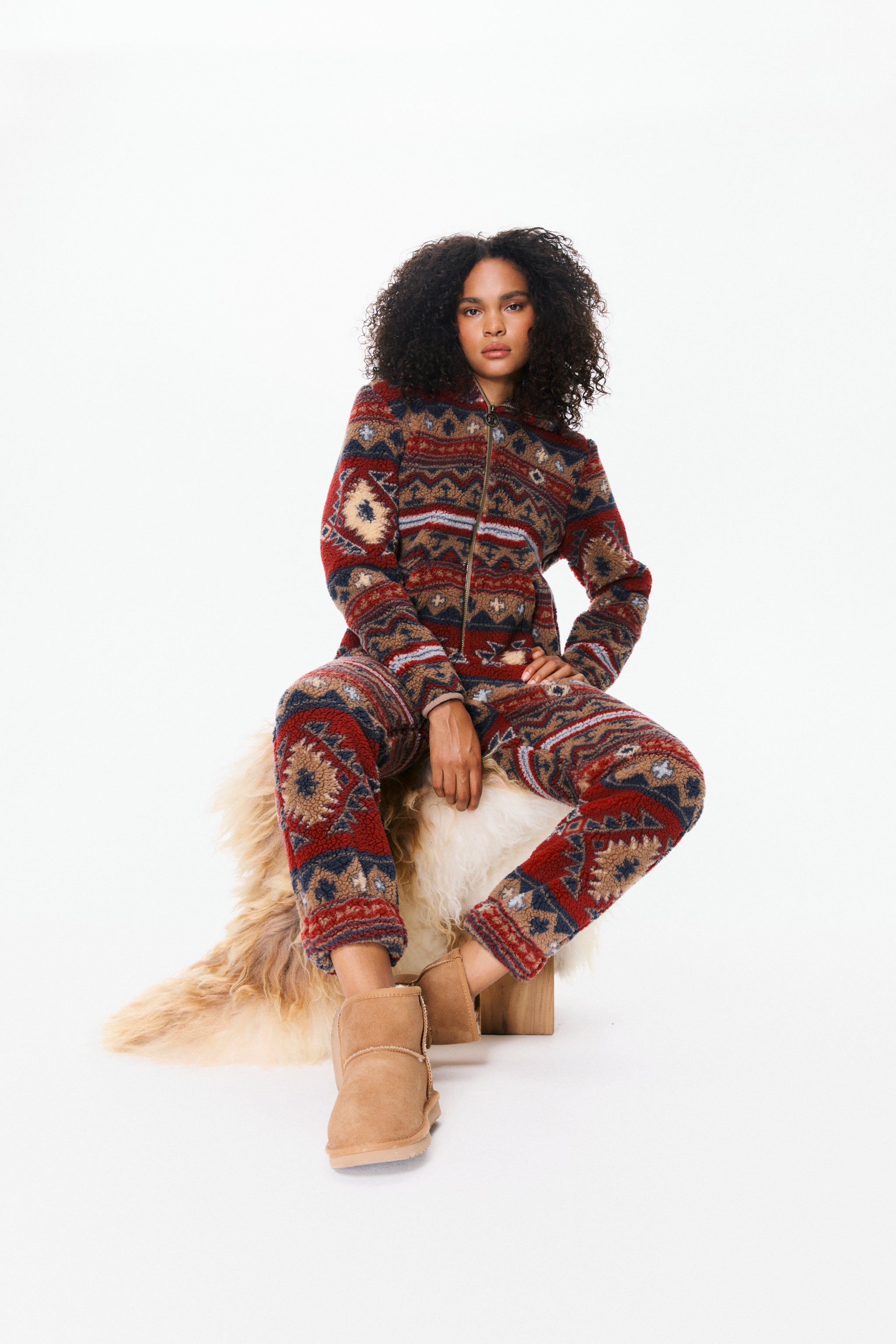 onepiece-earthy-fleece-jumpsuit-damen-multi-warm image 3