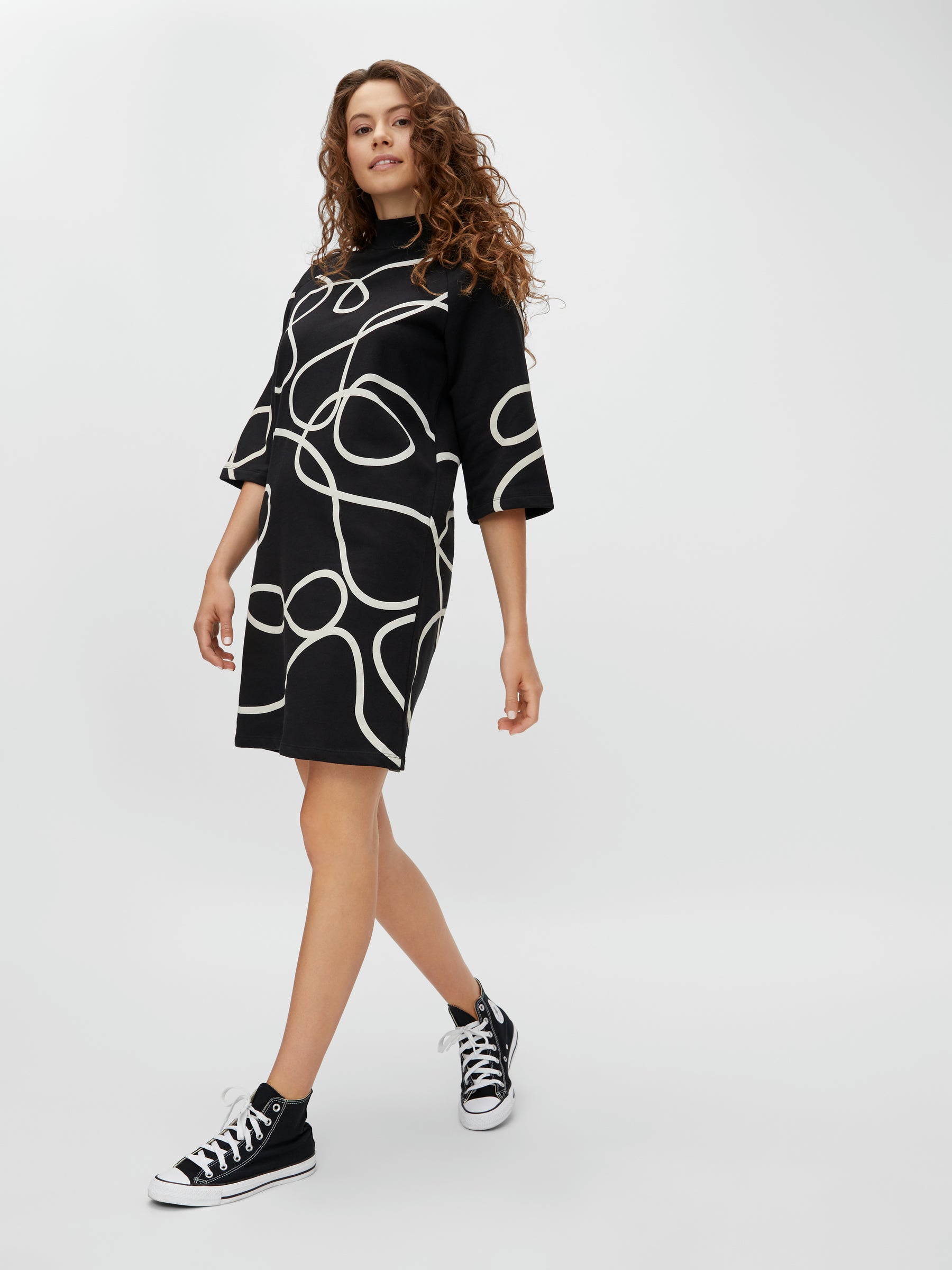 noisy-may-midi-midikleid-3-4-arm-grafikprint image 4