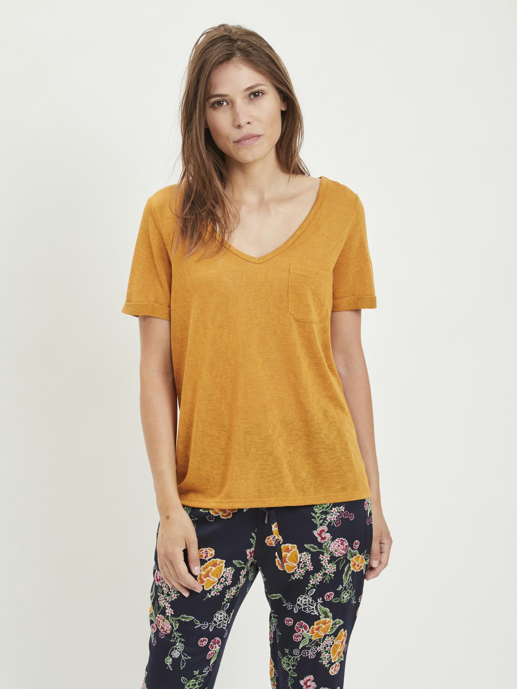 object-objtessi-t-shirt-damen-v-hals-basic image 3